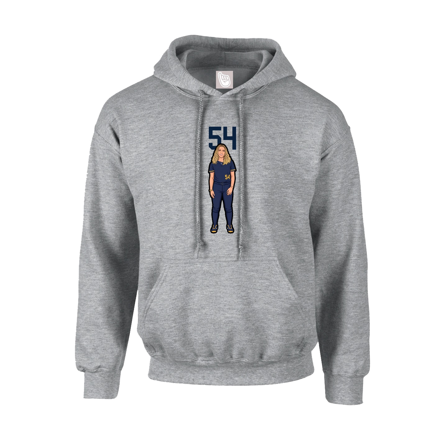 Hoodie — Number Top in Grey