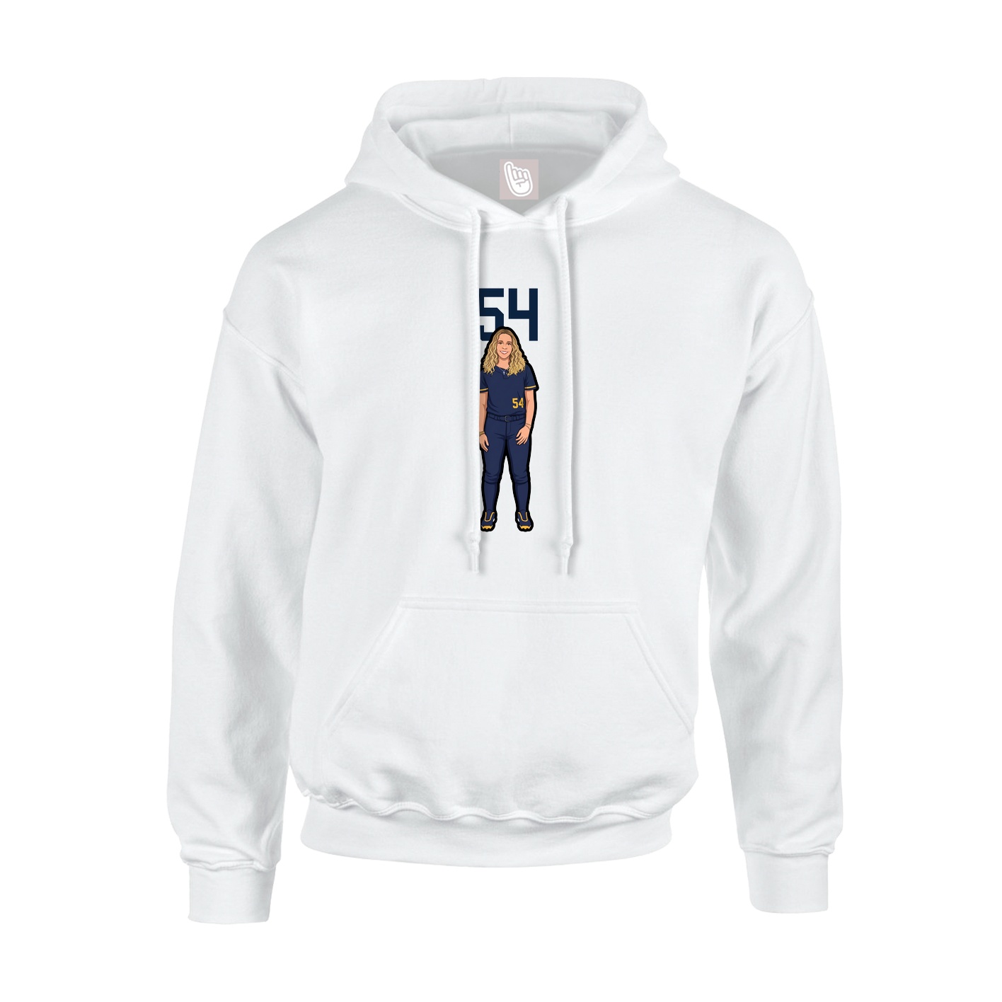 Youth Hoodie — Number Top in White