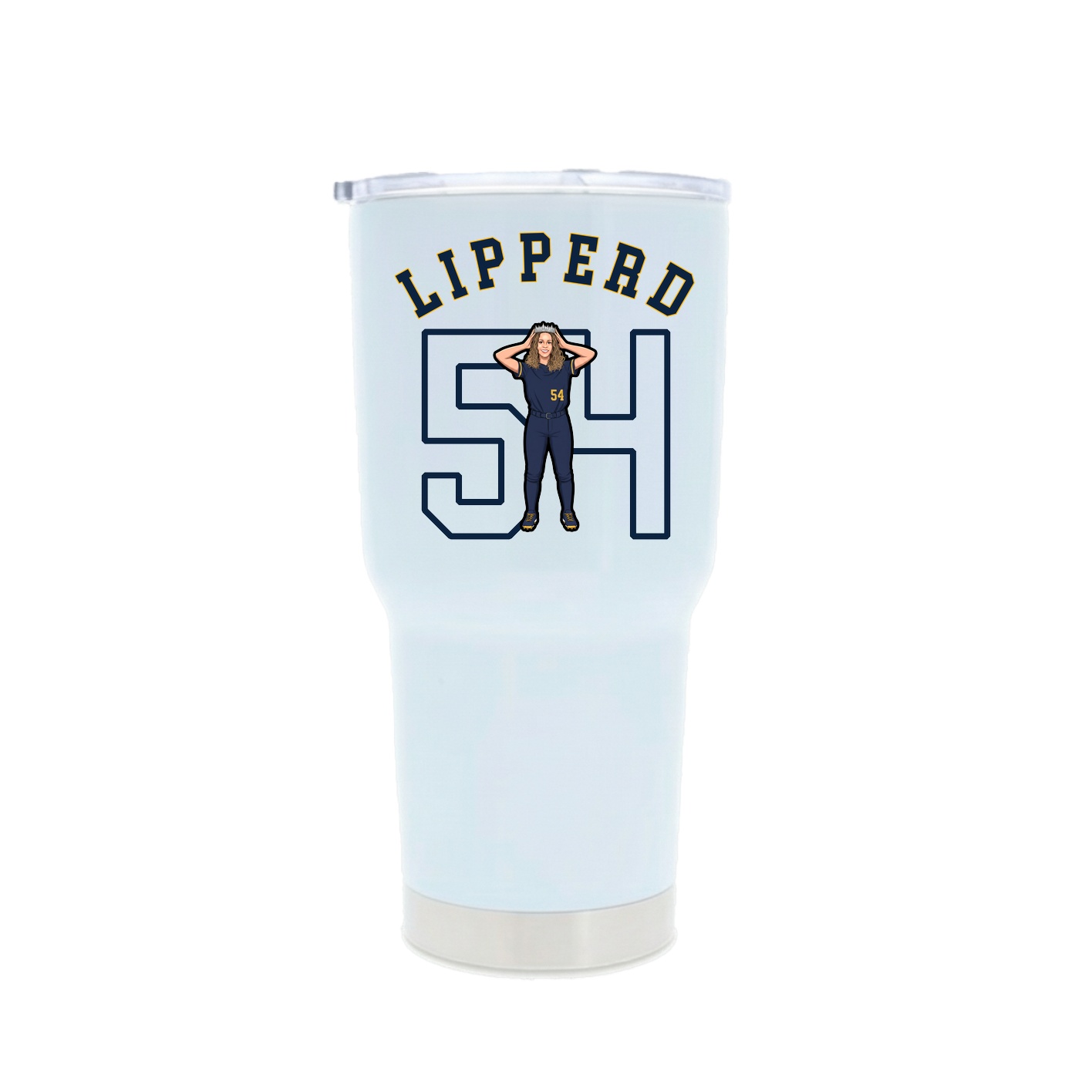 30oz Stainless Steel Tumbler — Shirsey Arch in White