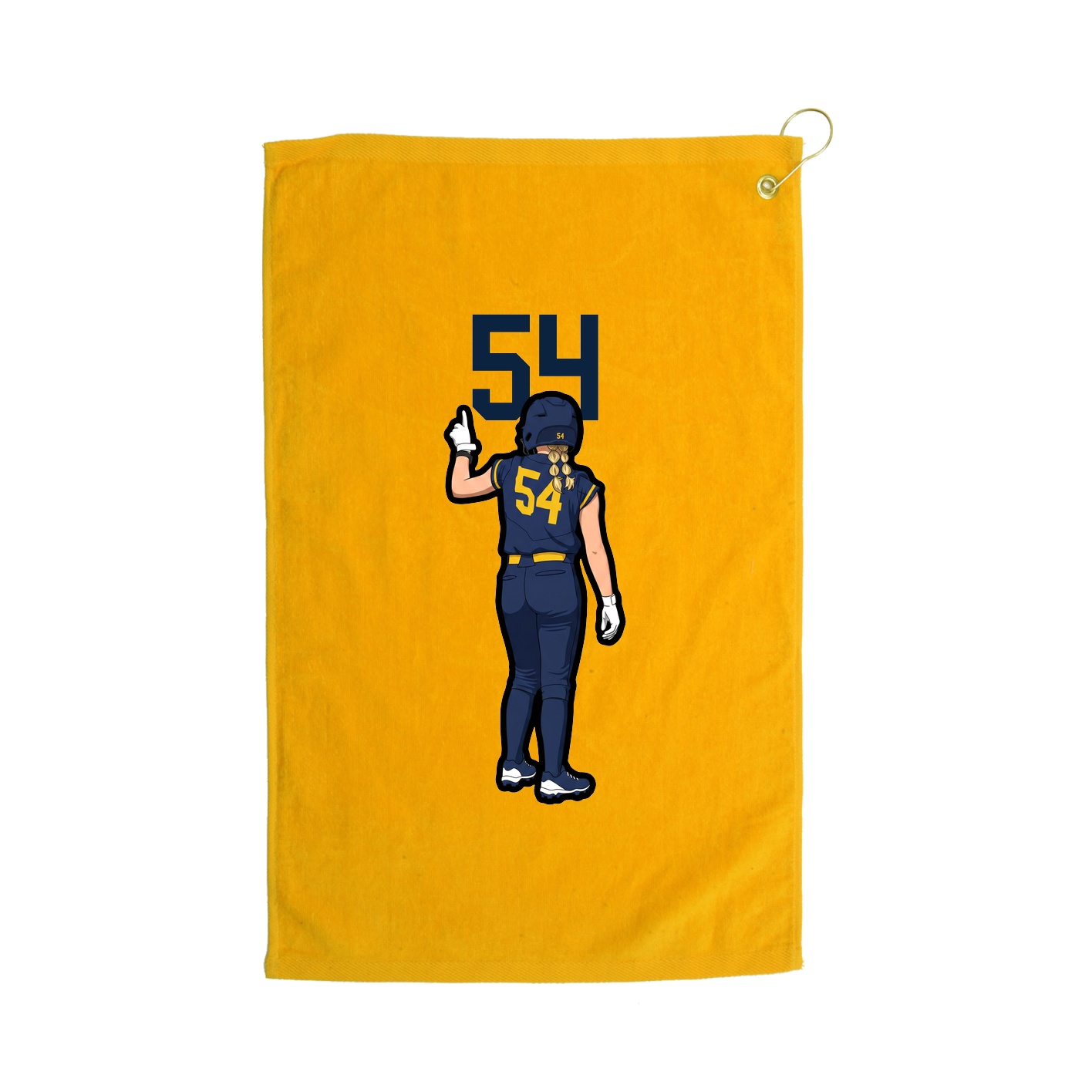 Golf Towel — Number Top in Gold