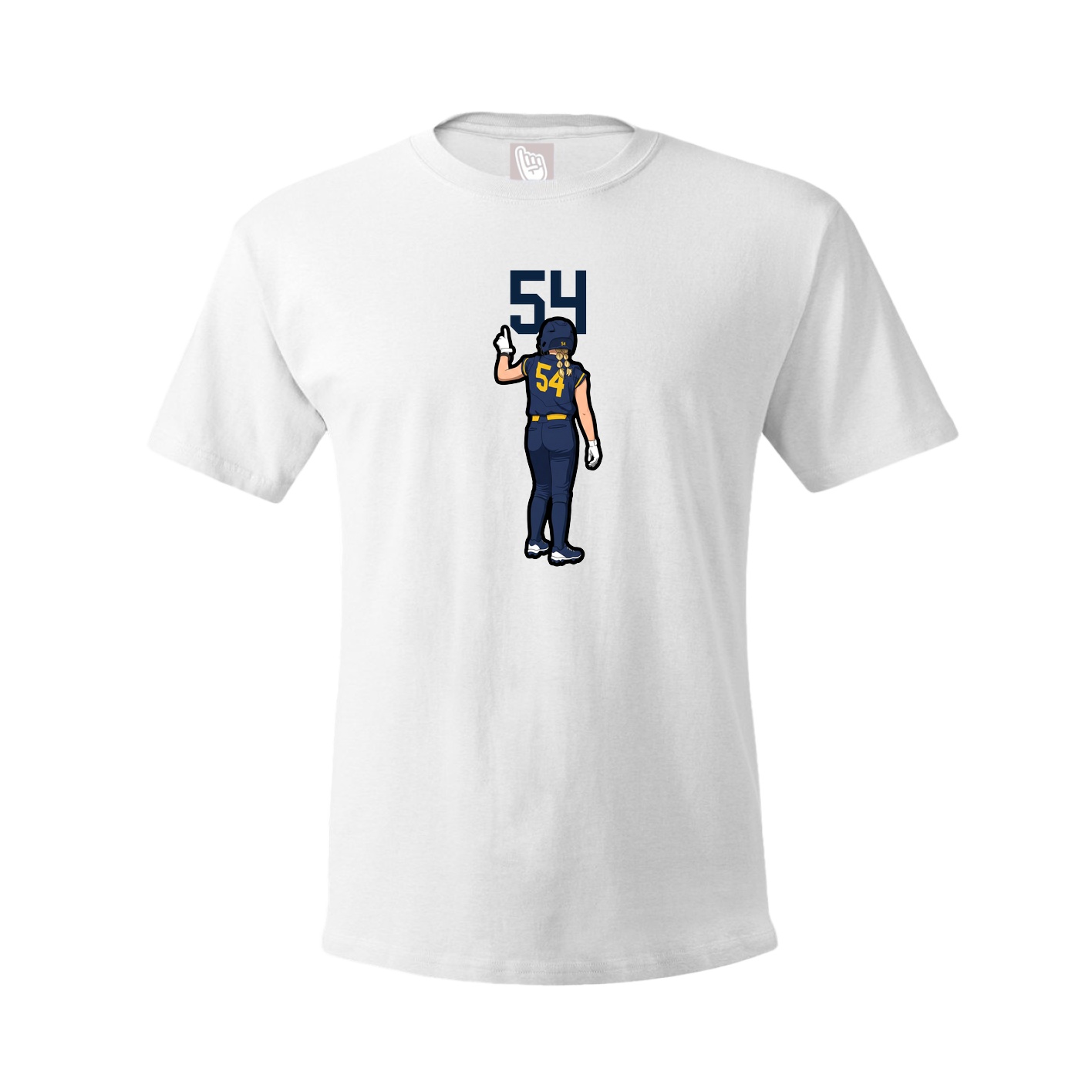 Youth Tee — Number Top in White