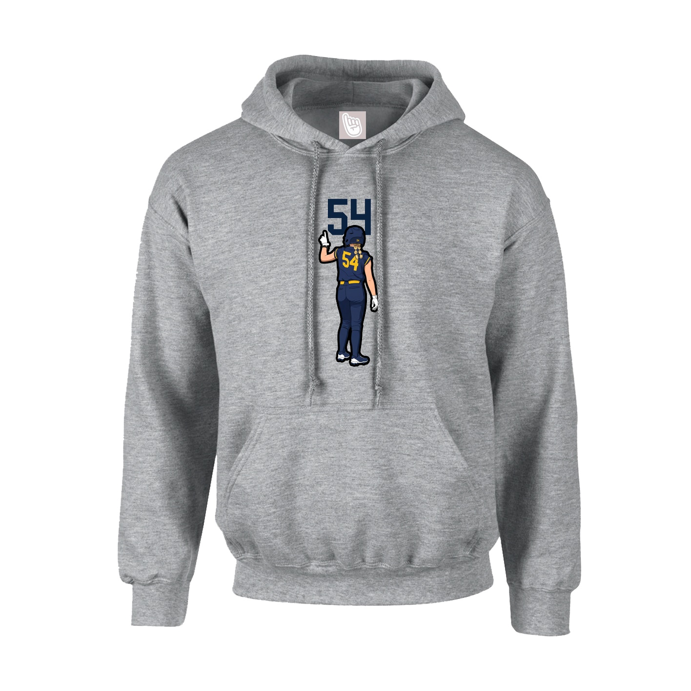 Hoodie — Number Top in Grey
