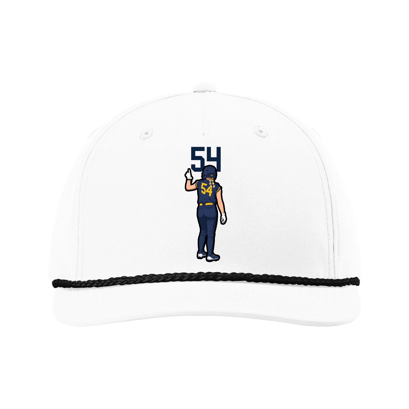 Five-Panel Classic Rope Cap — Number Top in White