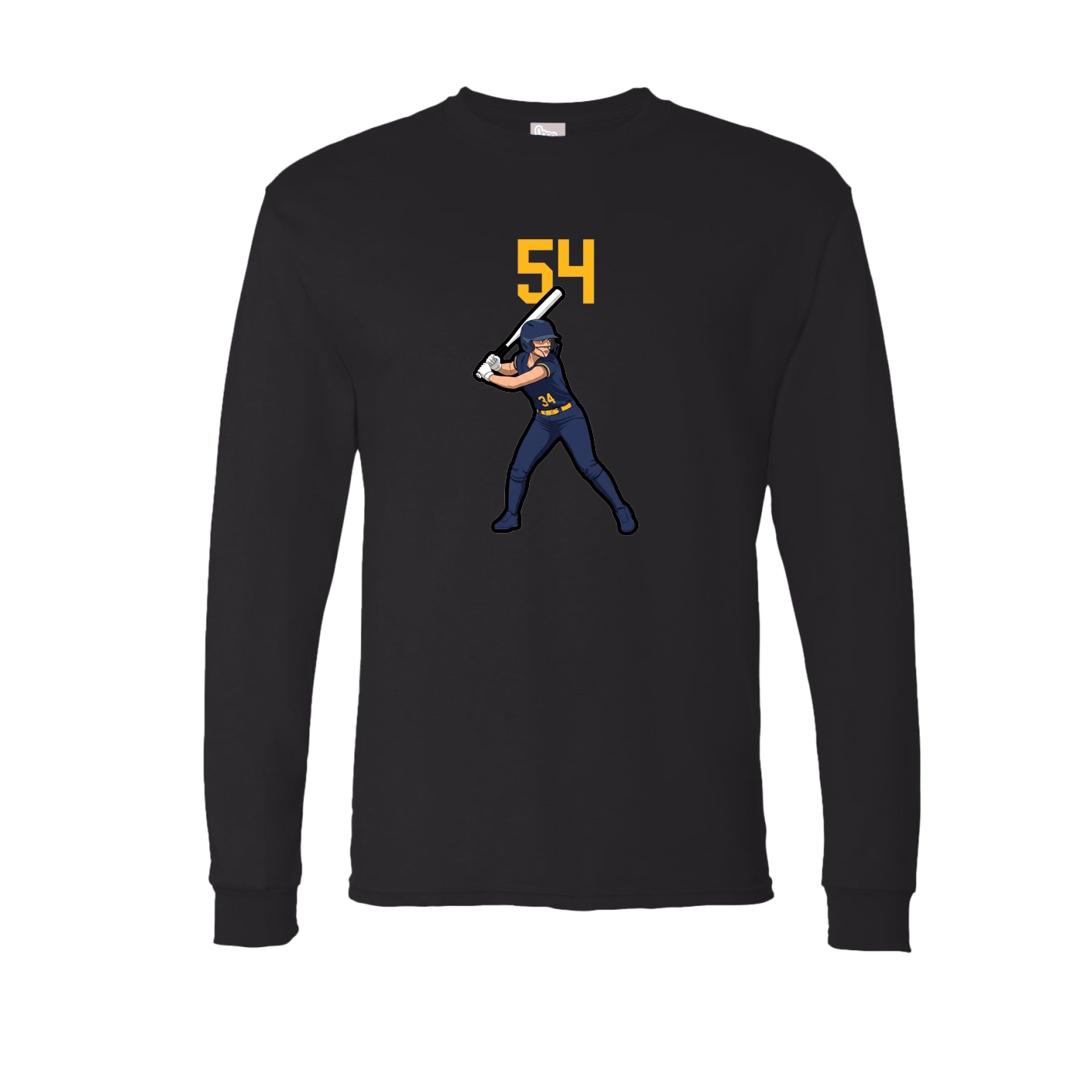 Long Sleeve Tee — Number Top in Black