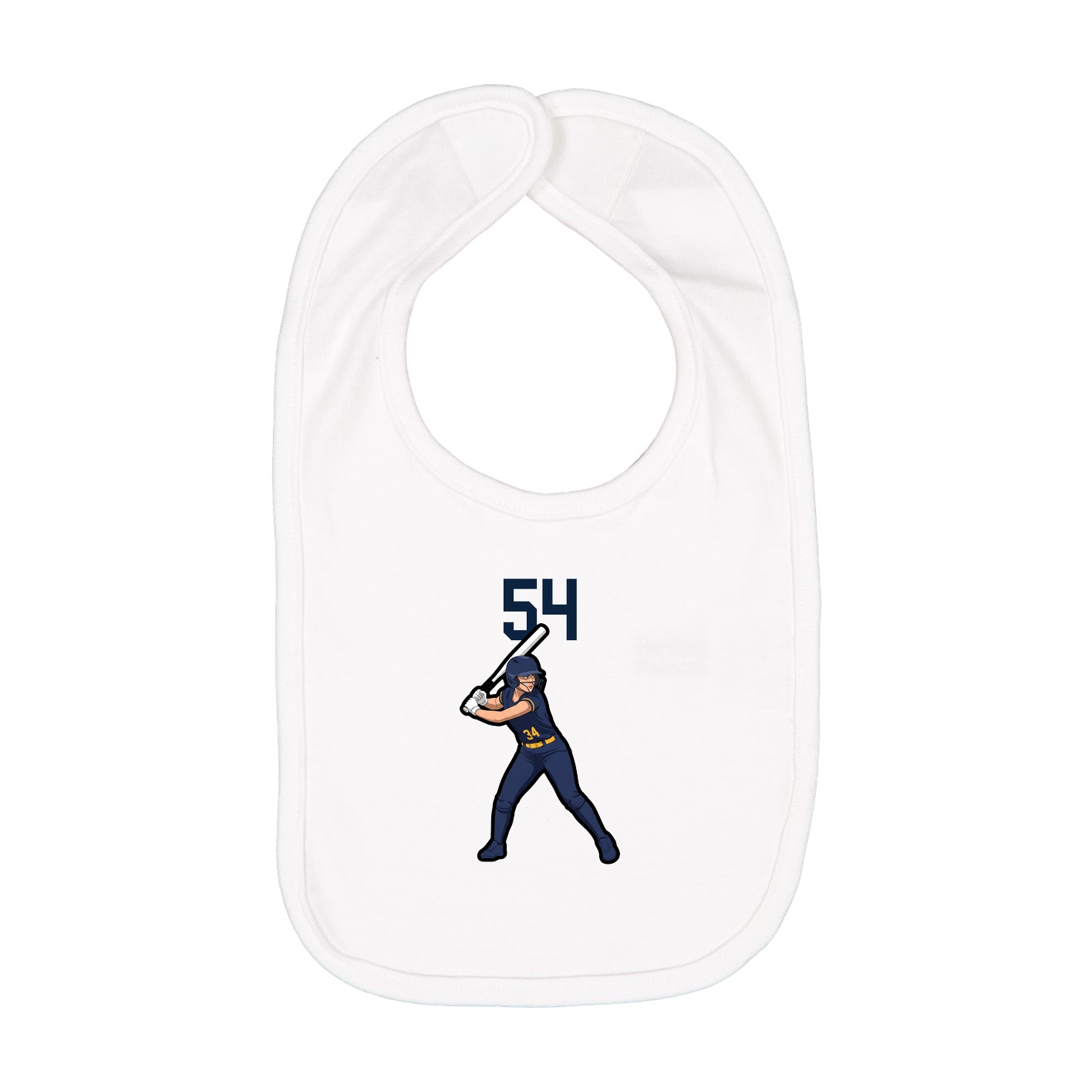 Infant Bib — Number Top in White
