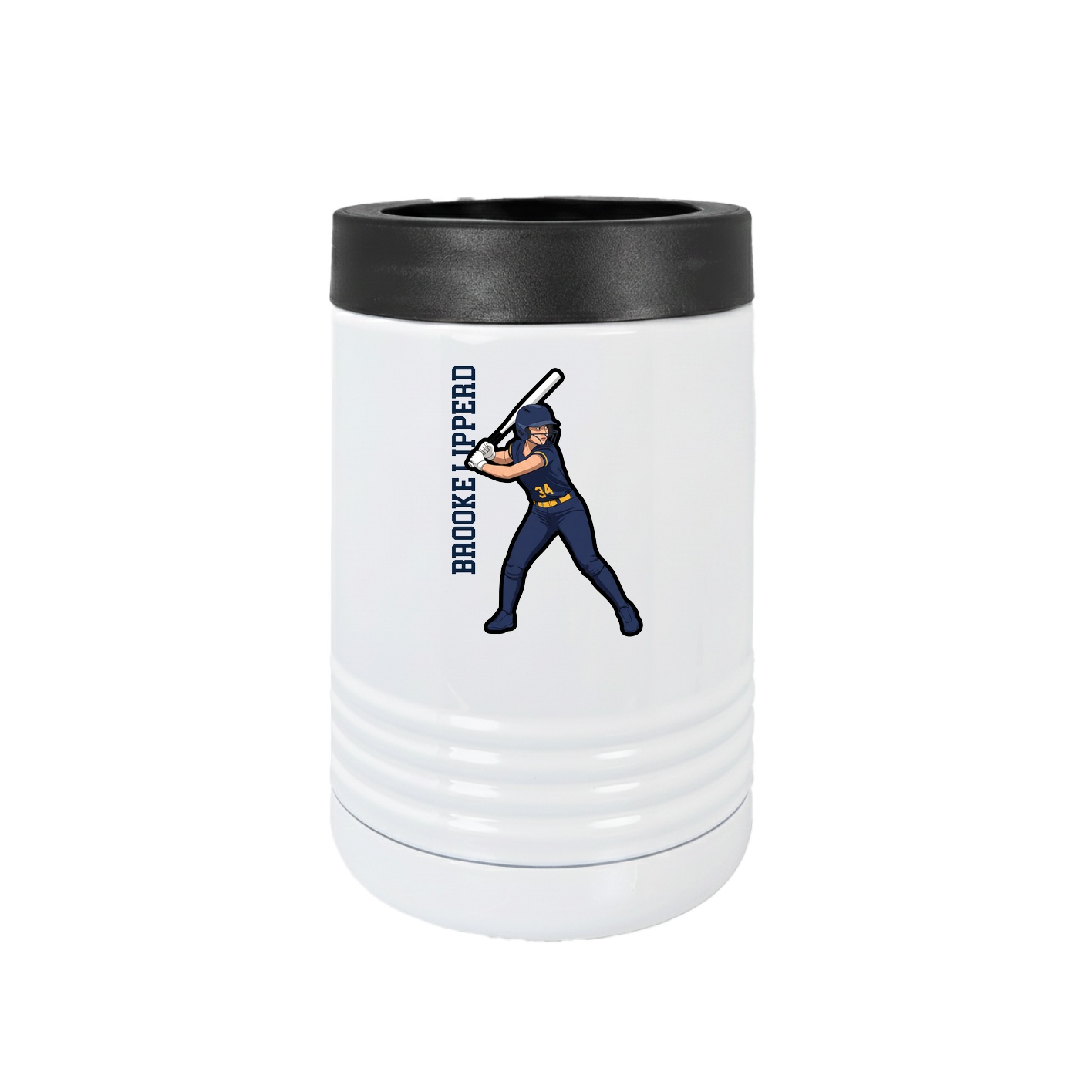 Beverage Holder — Name Vertical in White