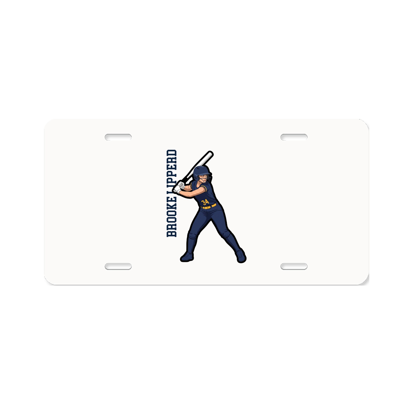 License Plate — Name Vertical in Classic