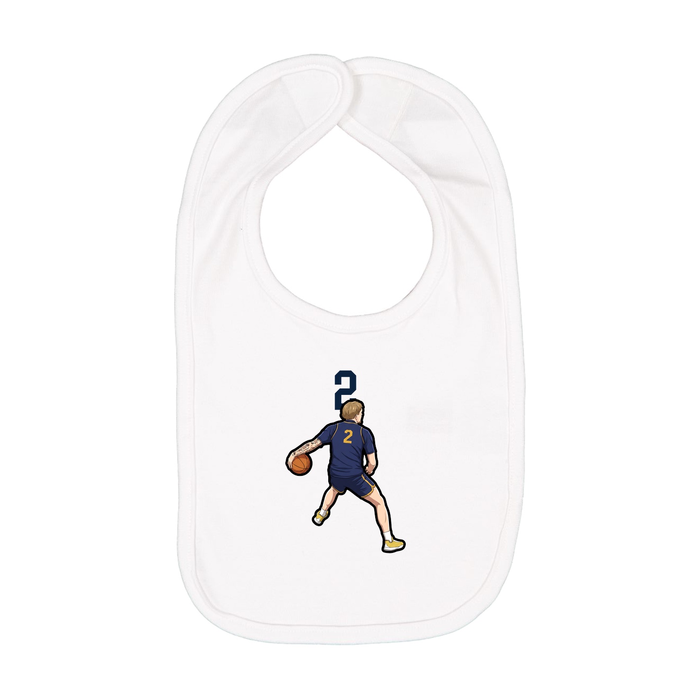 Infant Bib — Number Top in White