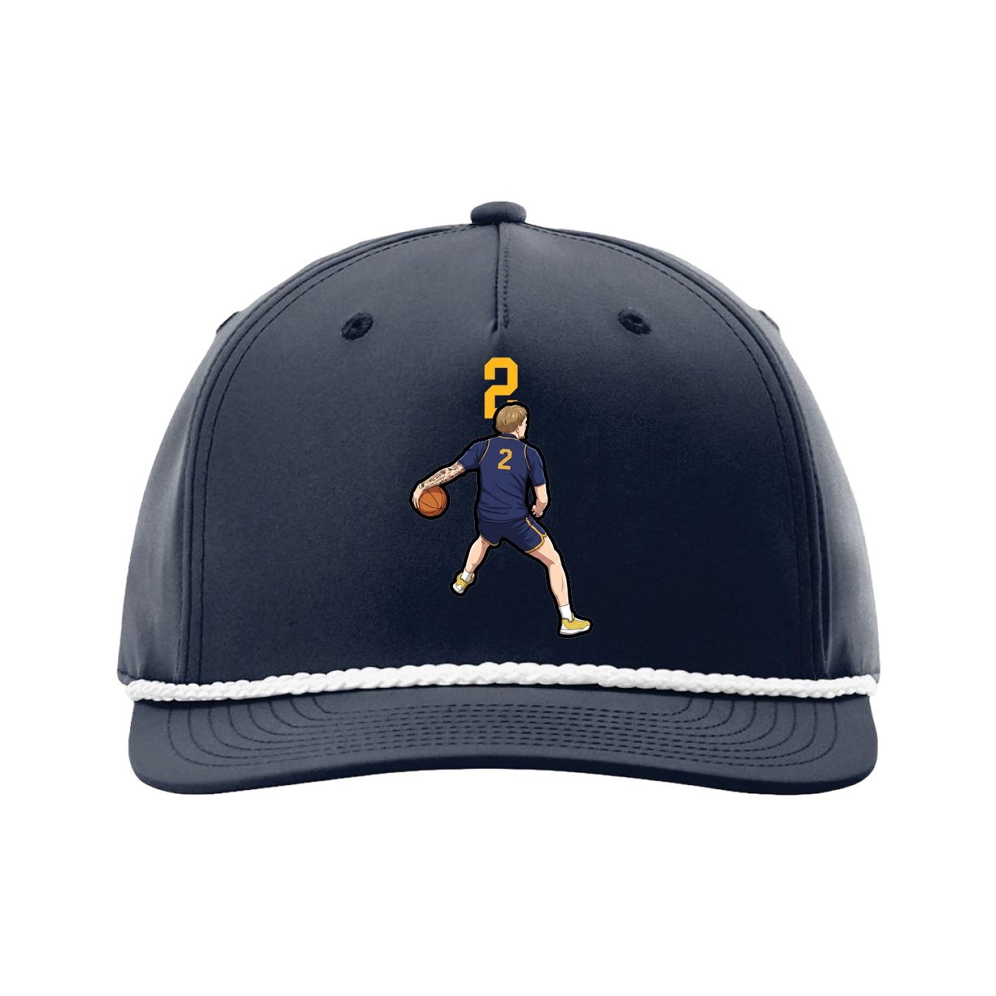 Five-Panel Classic Rope Cap — Number Top in Navy