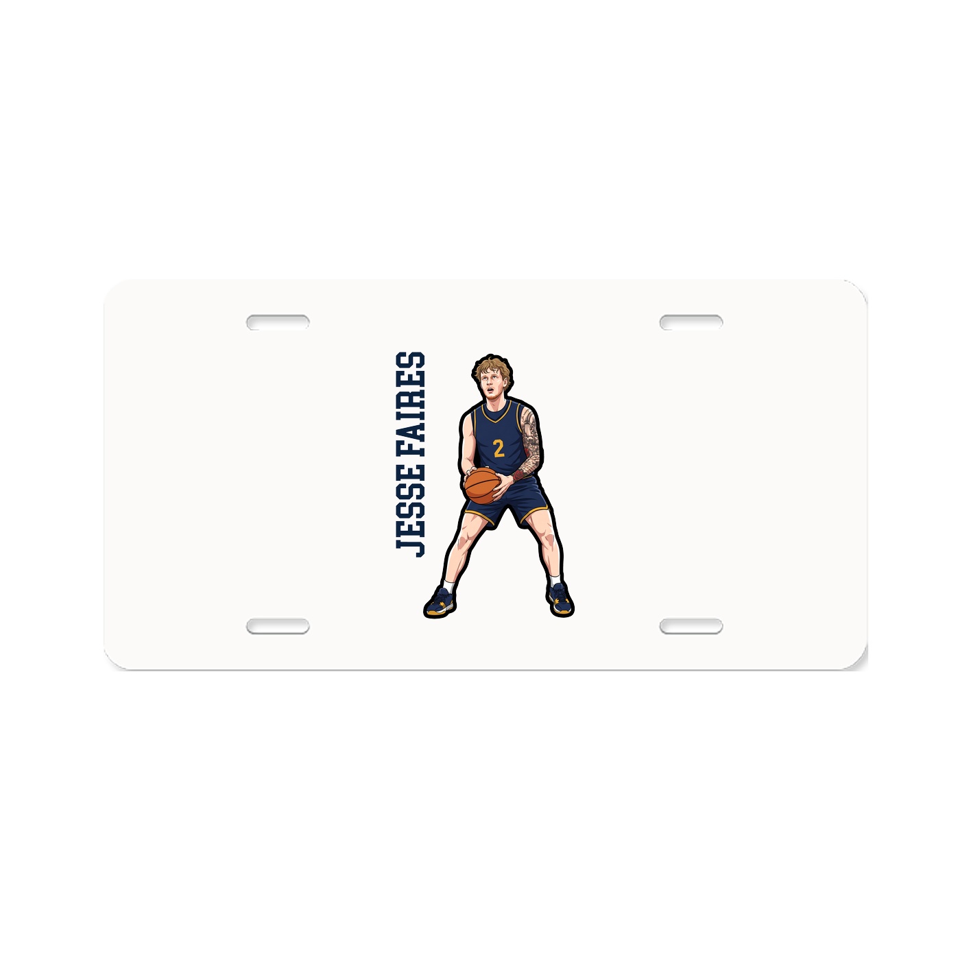 License Plate — Name Vertical in Classic