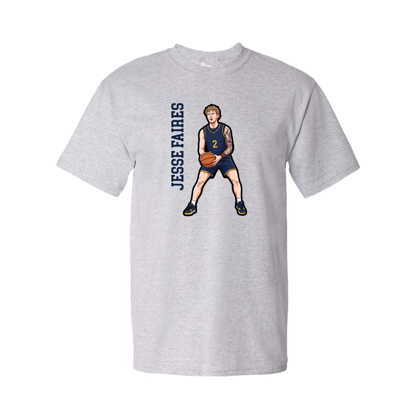 Tee — Name Vertical in Grey