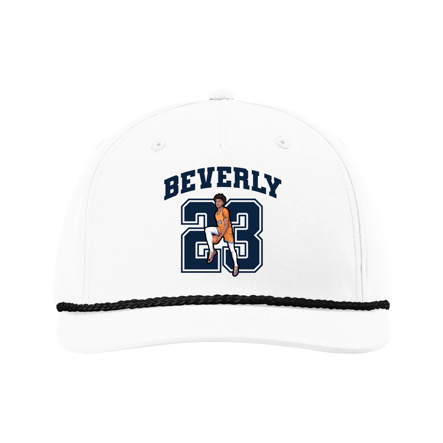 Five-Panel Classic Rope Cap — Number in White