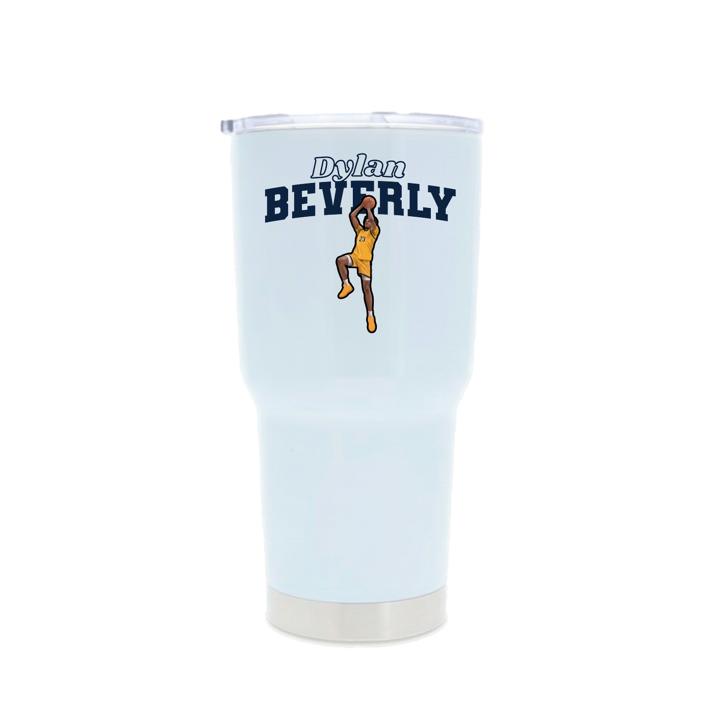 30oz Stainless Steel Tumbler — Name Arch in White