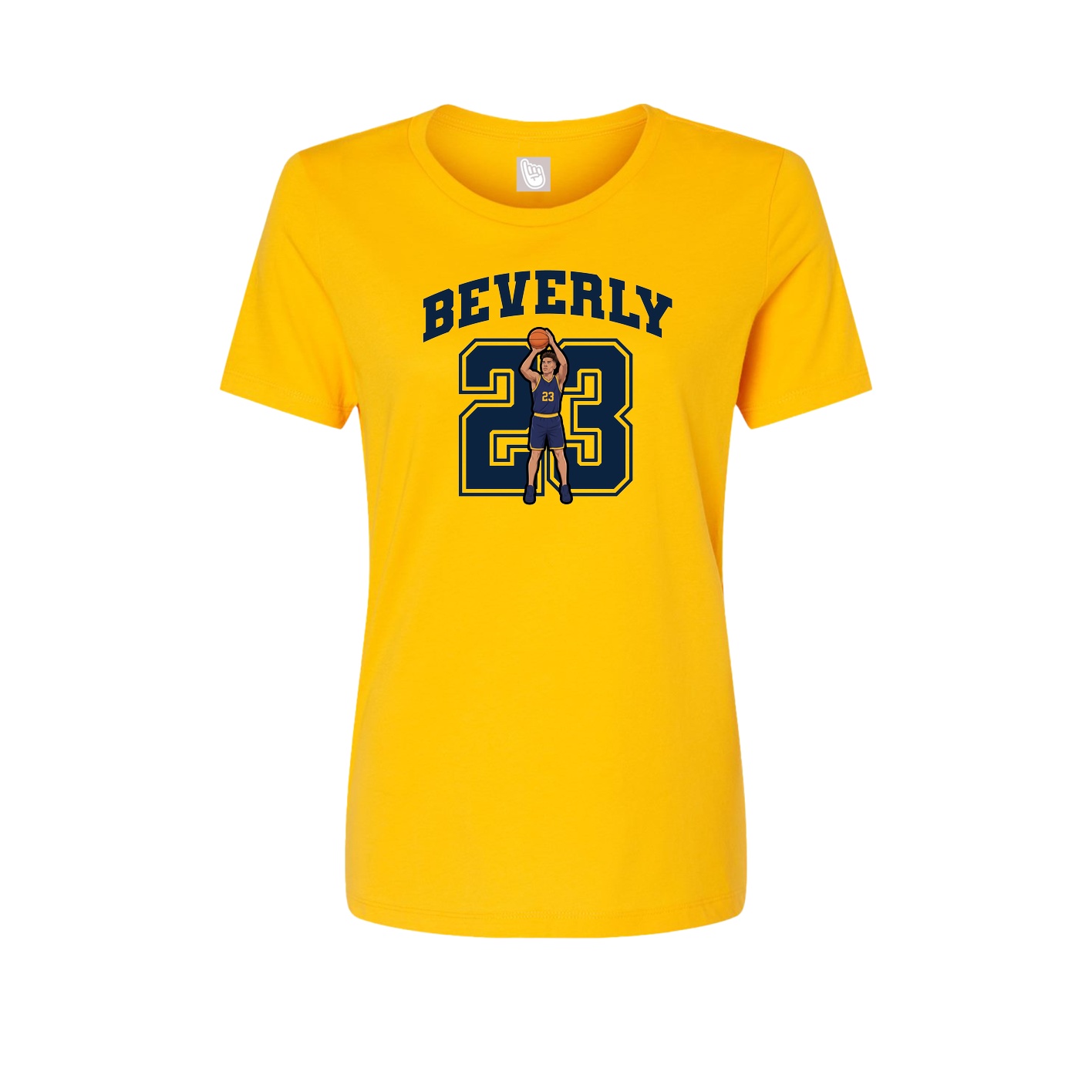Fitted Women's Tee — Number in Gold