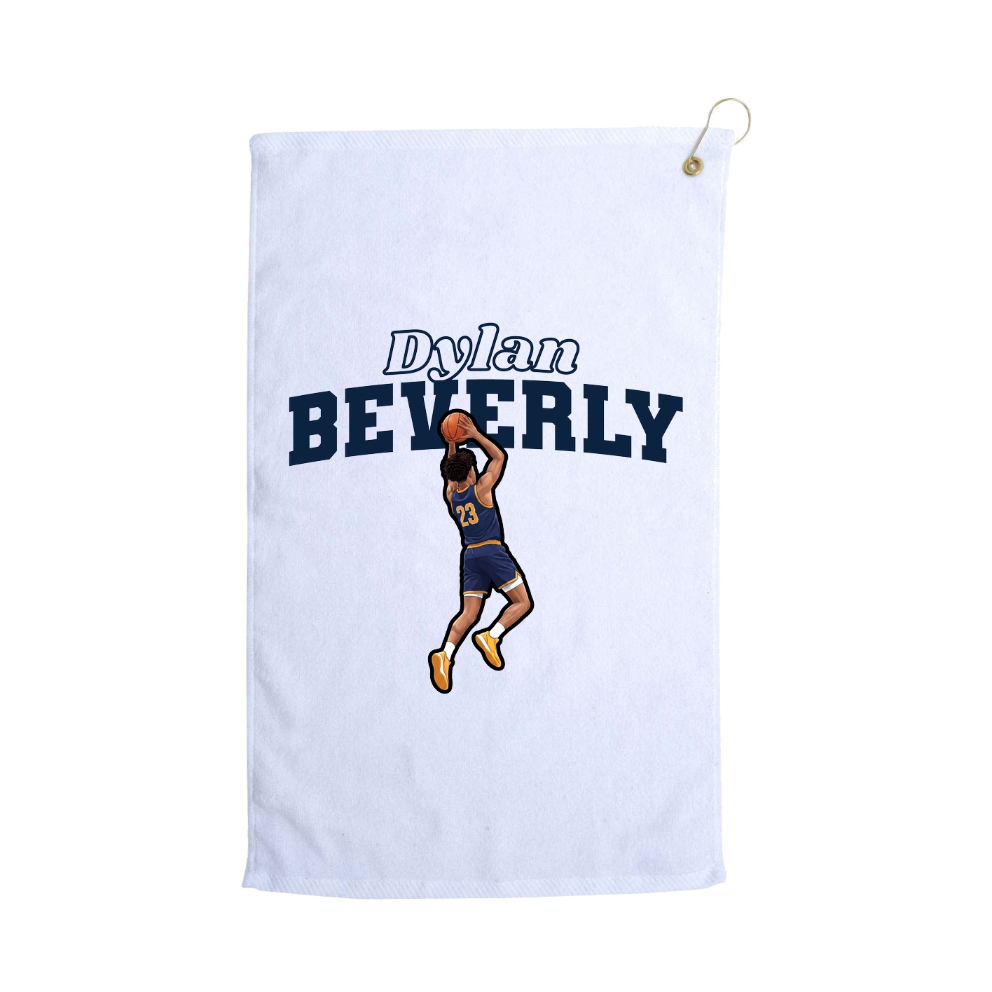 Golf Towel — Name Arch in White