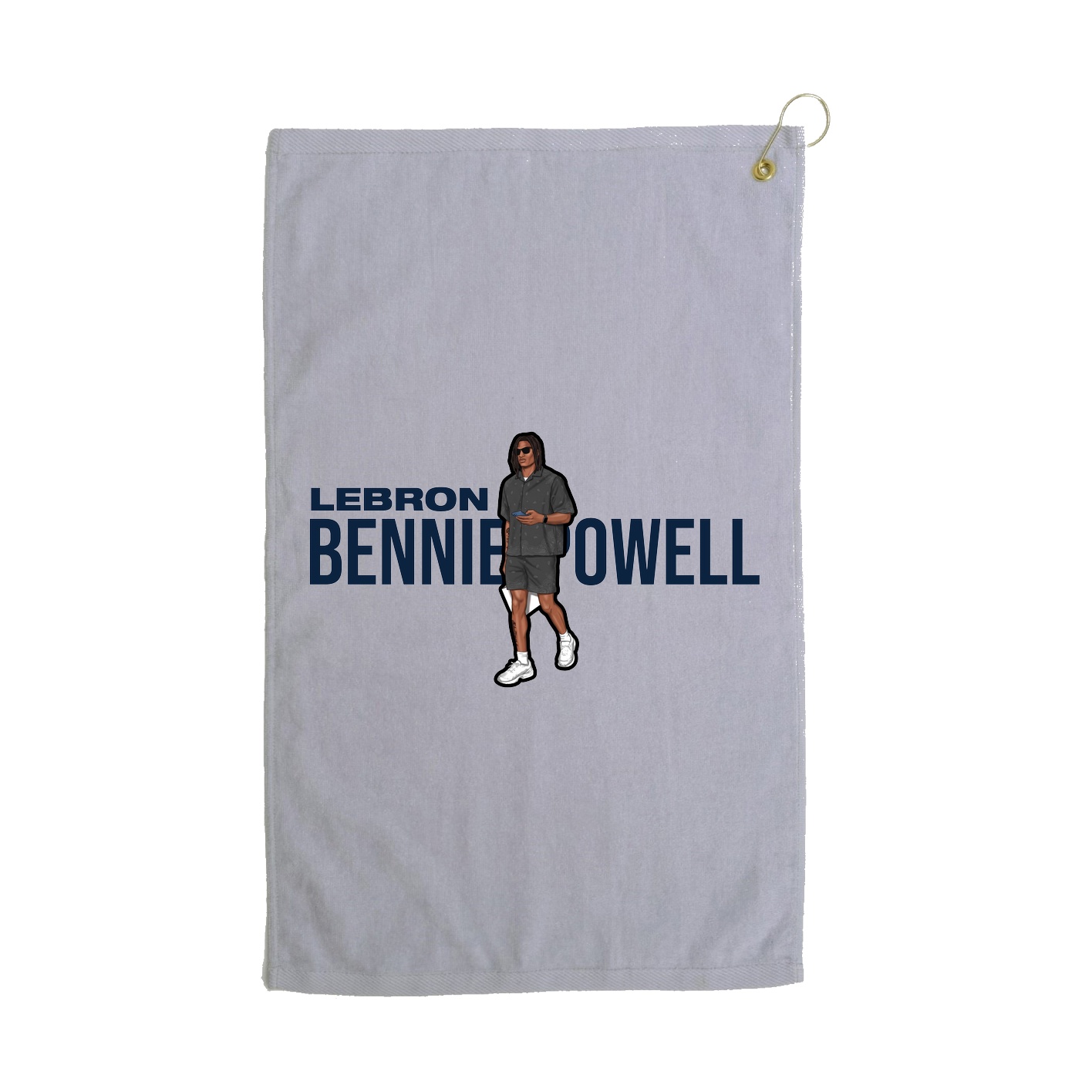 Golf Towel — Player Name in Grey
