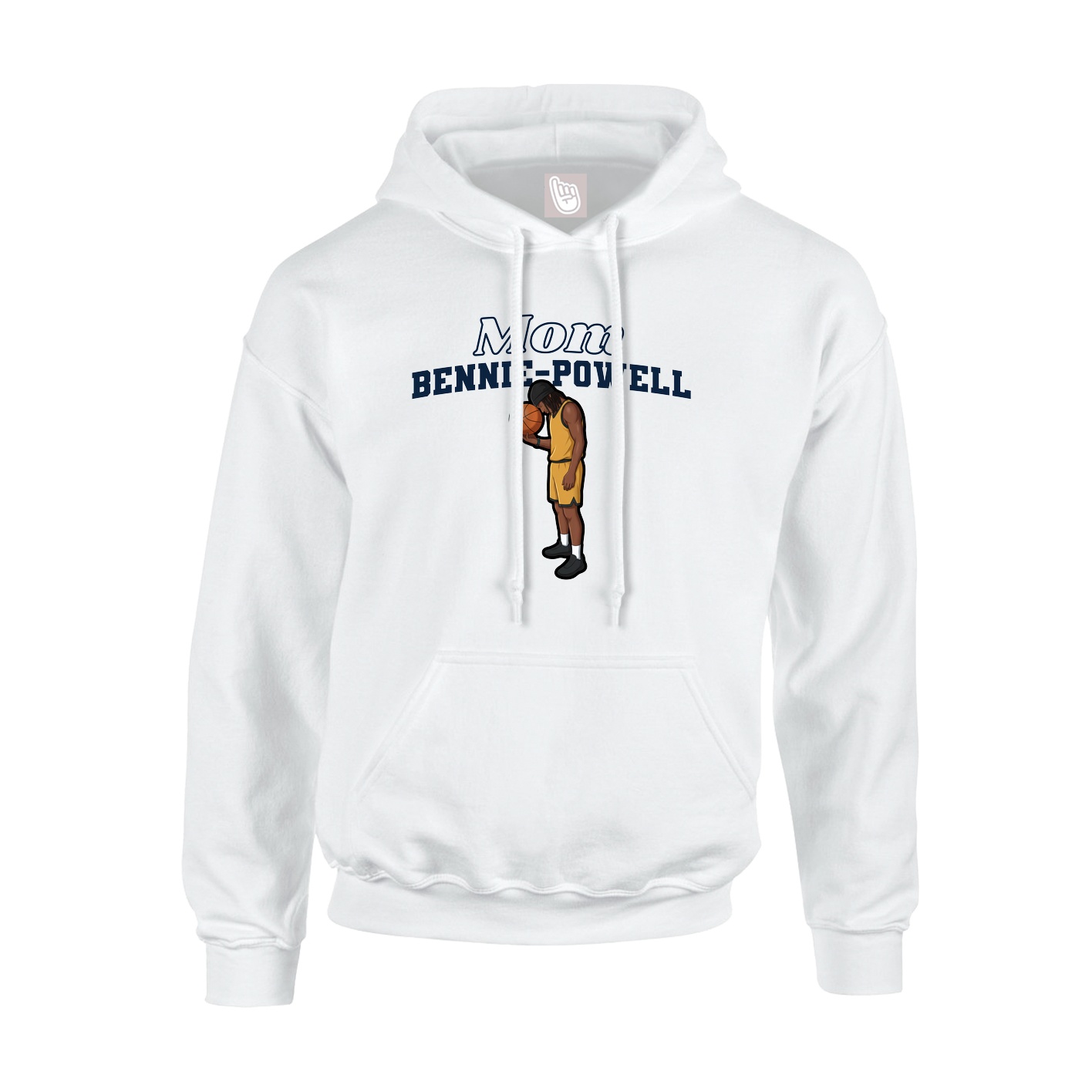 Youth Hoodie — Mothers Day Block in White