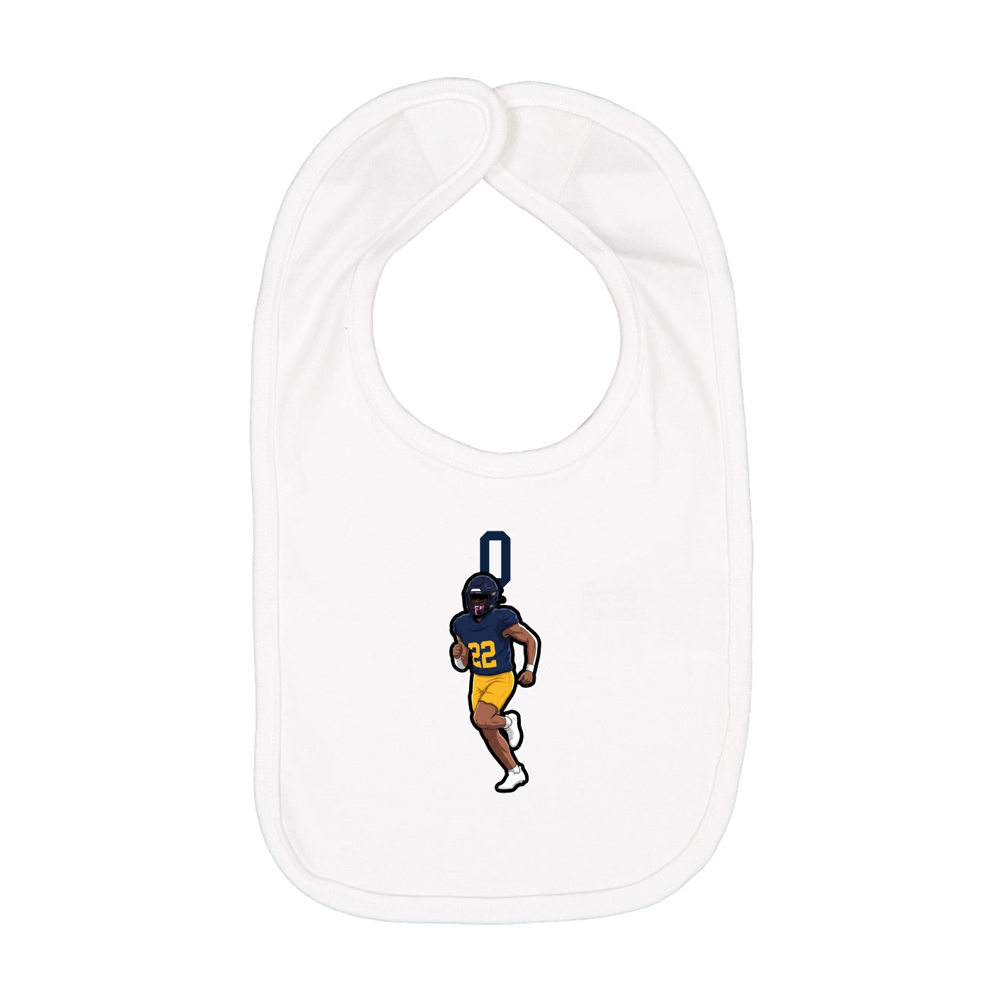 Infant Bib — Number Top in White