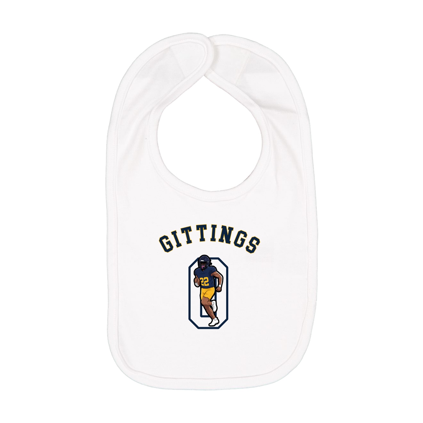 Infant Bib — Shirsey Arch in White