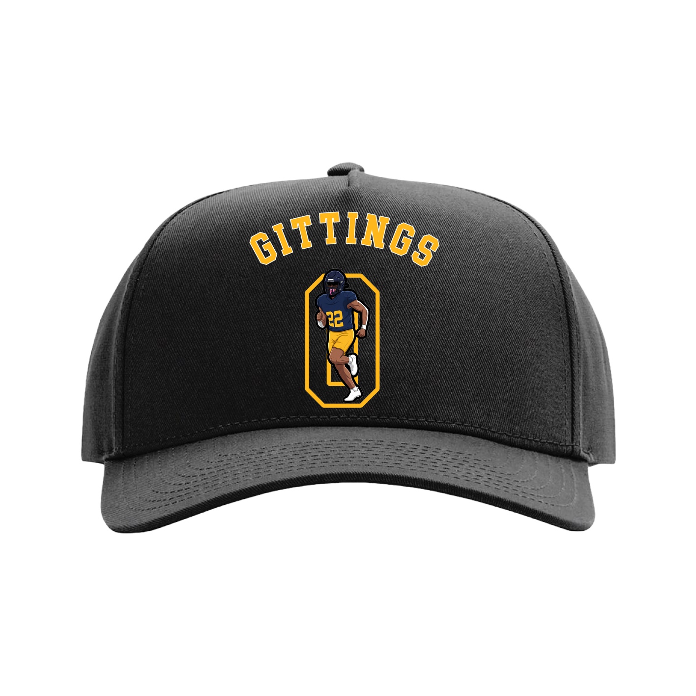 Full Fabric Five-Panel Champ Cap — Shirsey Arch in Black