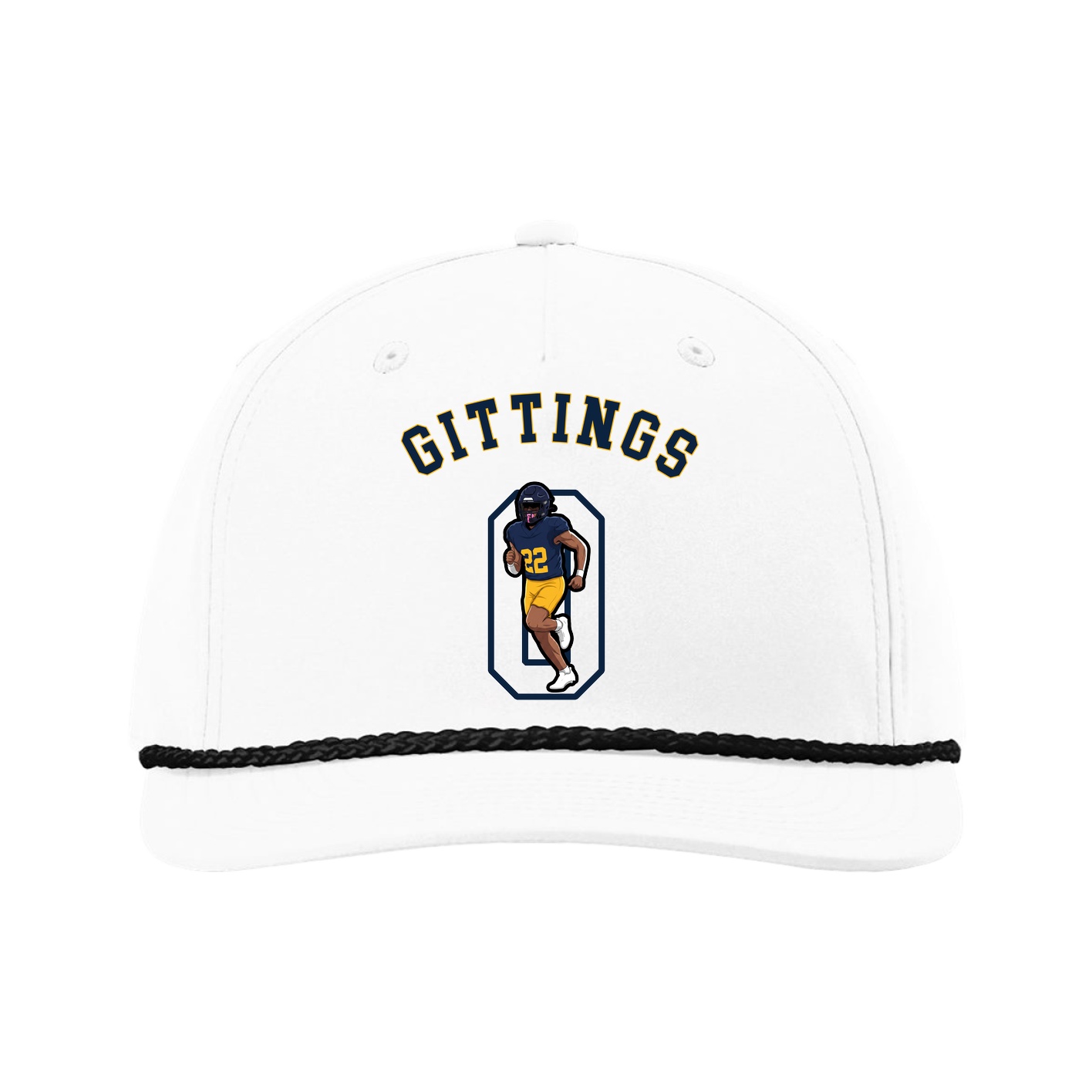 Five-Panel Classic Rope Cap — Shirsey Arch in White