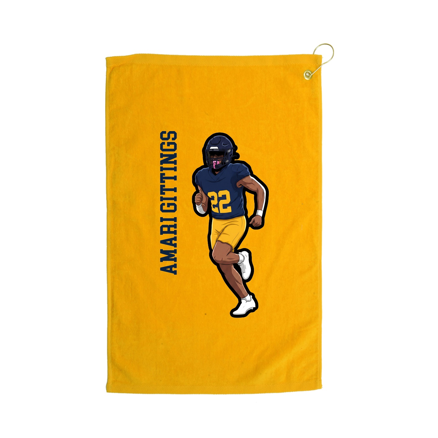 Golf Towel — Name Vertical in Gold