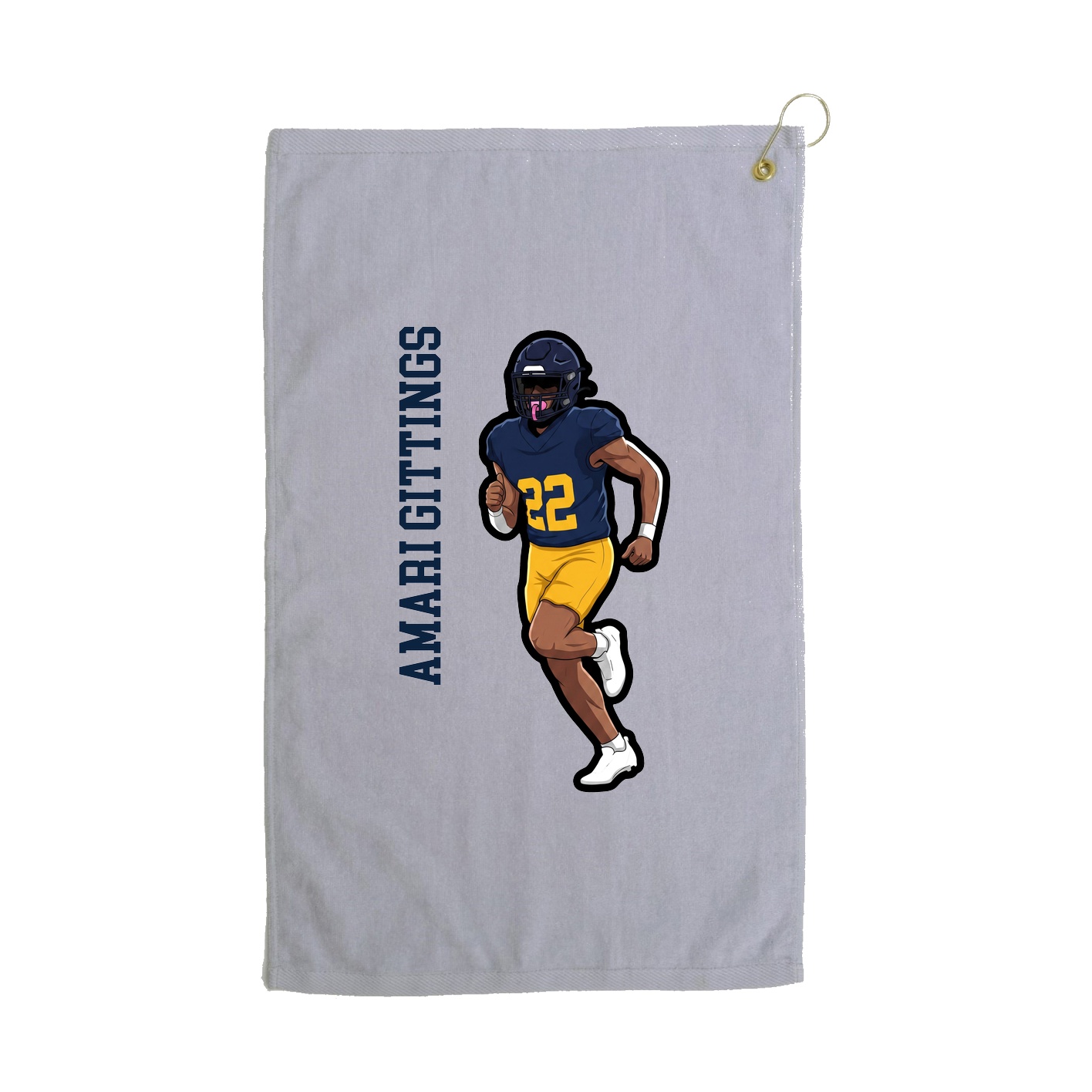 Golf Towel — Name Vertical in Grey