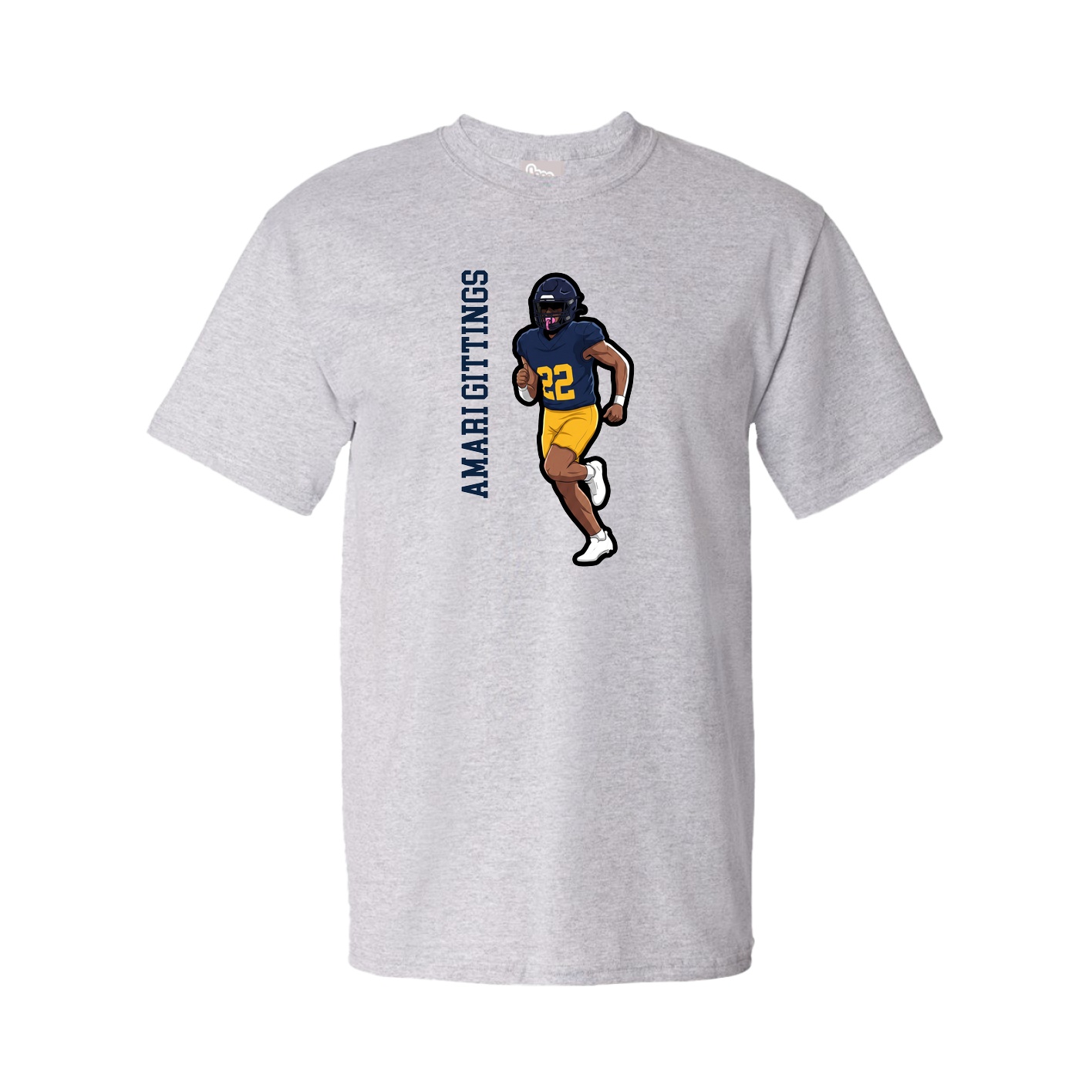 Youth Tee — Name Vertical in Grey