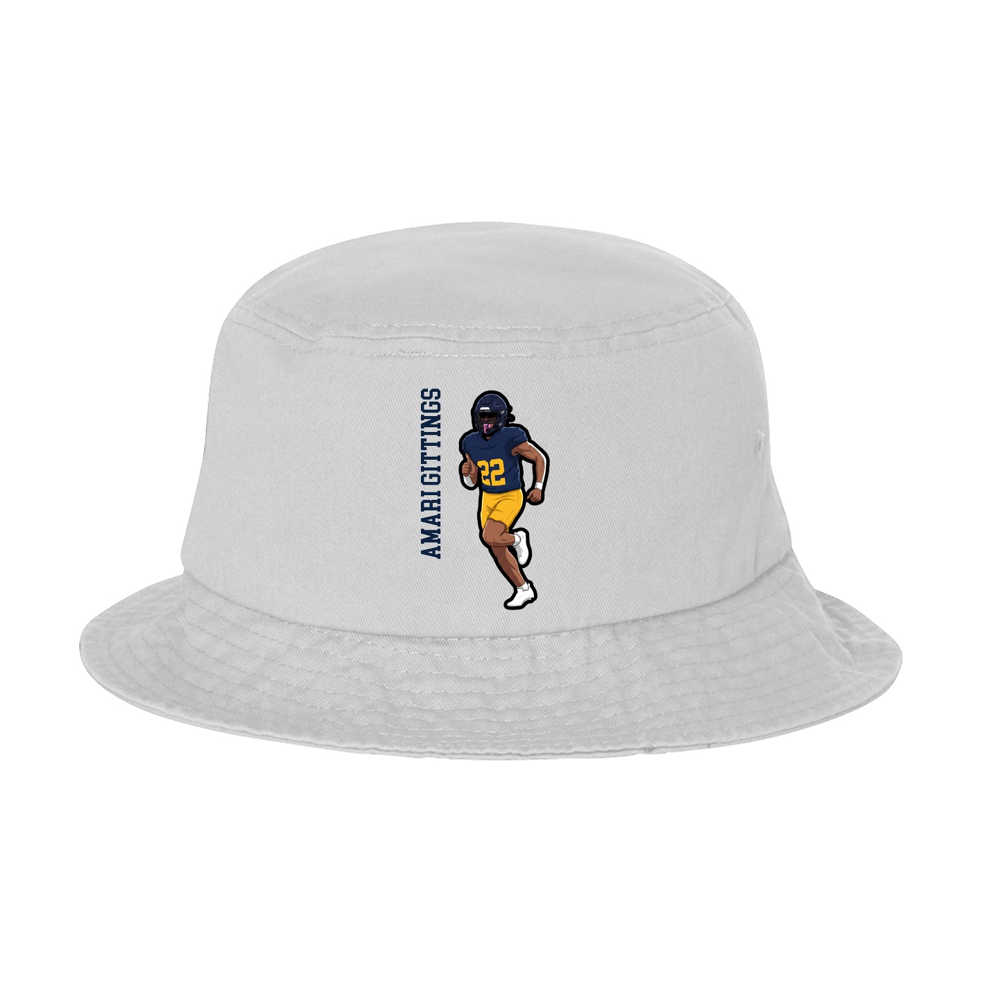 Bucket Cap — Name Vertical in White