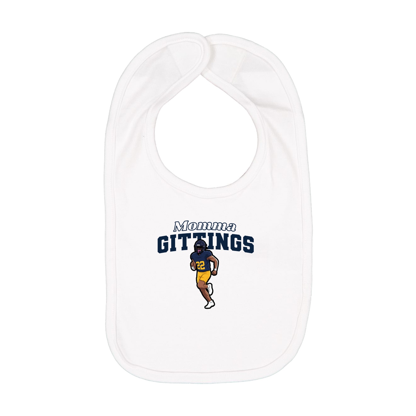 Infant Bib — Mothers Day Block in White
