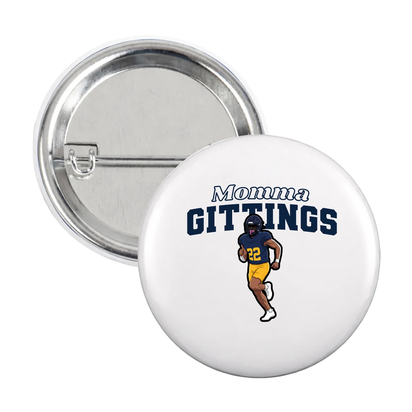 Game Day Button — Mothers Day Block in White