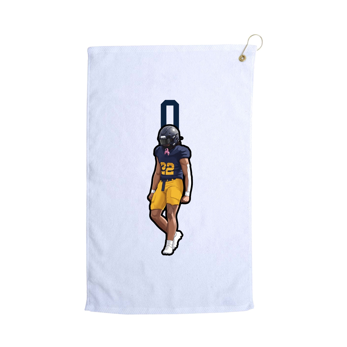 Golf Towel — Number Top in White