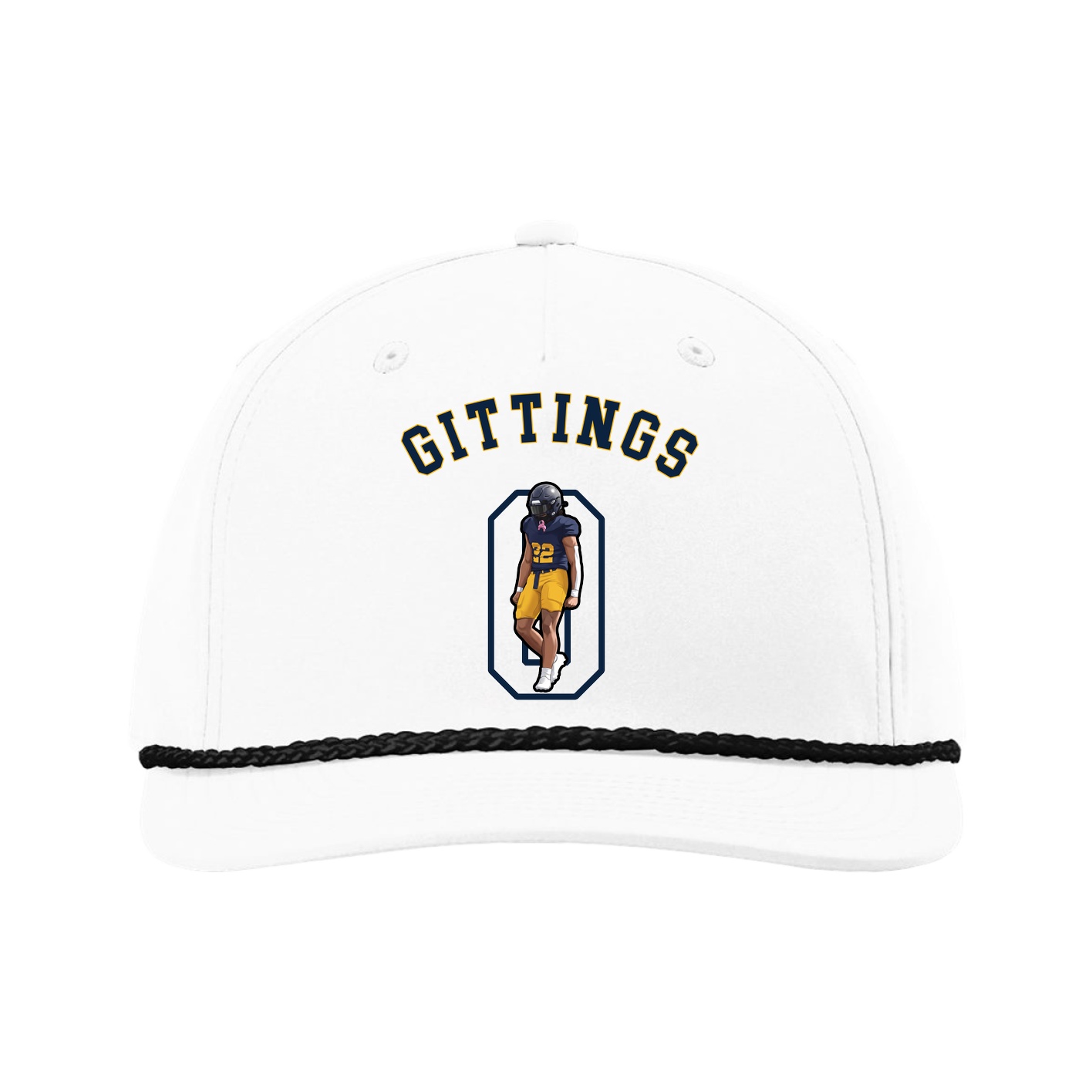Five-Panel Classic Rope Cap — Shirsey Arch in White