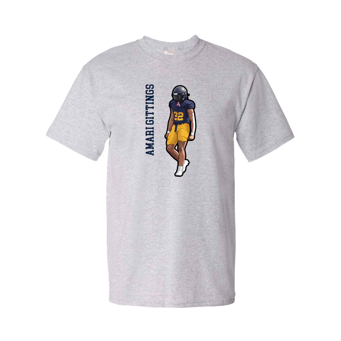 Youth Tee — Name Vertical in Grey