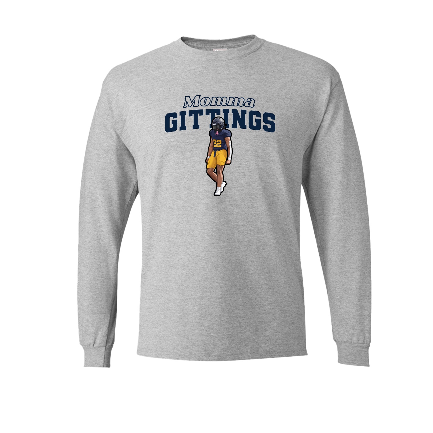 Long Sleeve Tee — Mothers Day Block in Grey