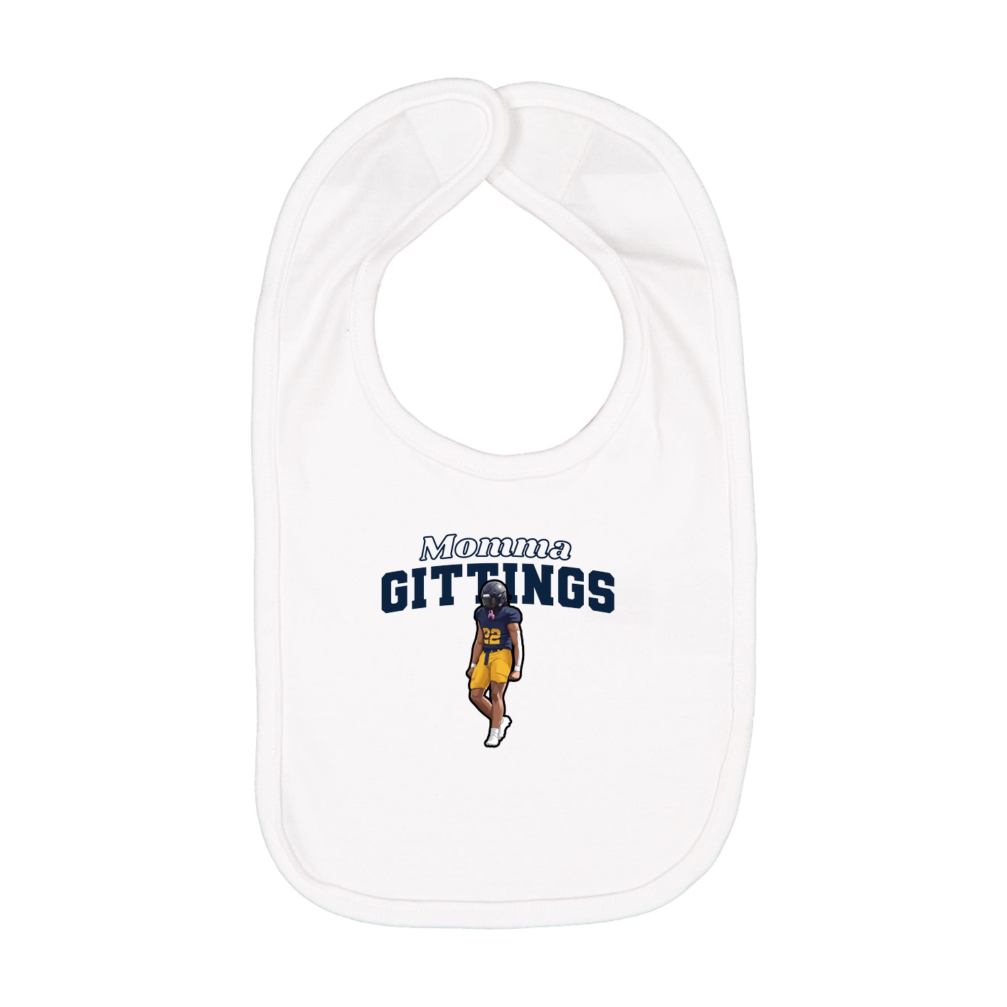 Infant Bib — Mothers Day Block in White