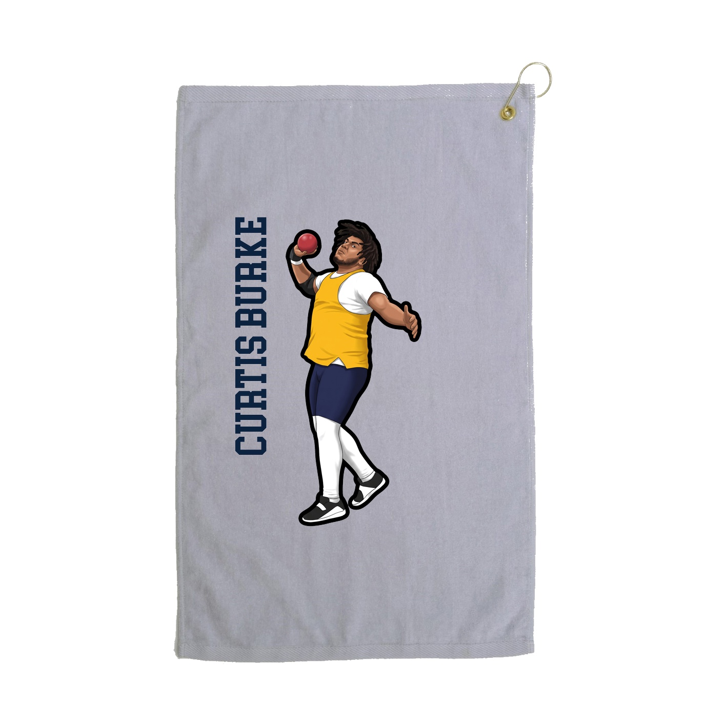 Golf Towel — Name Vertical in Grey