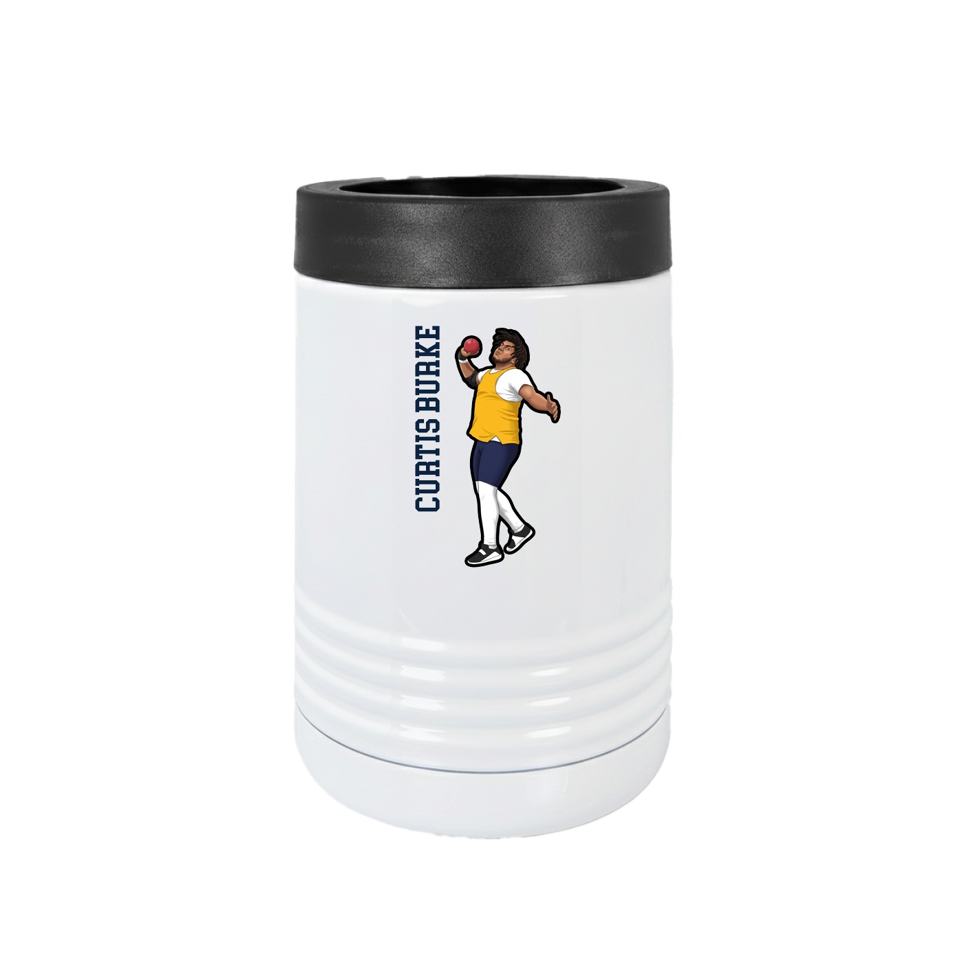 Beverage Holder — Name Vertical in White