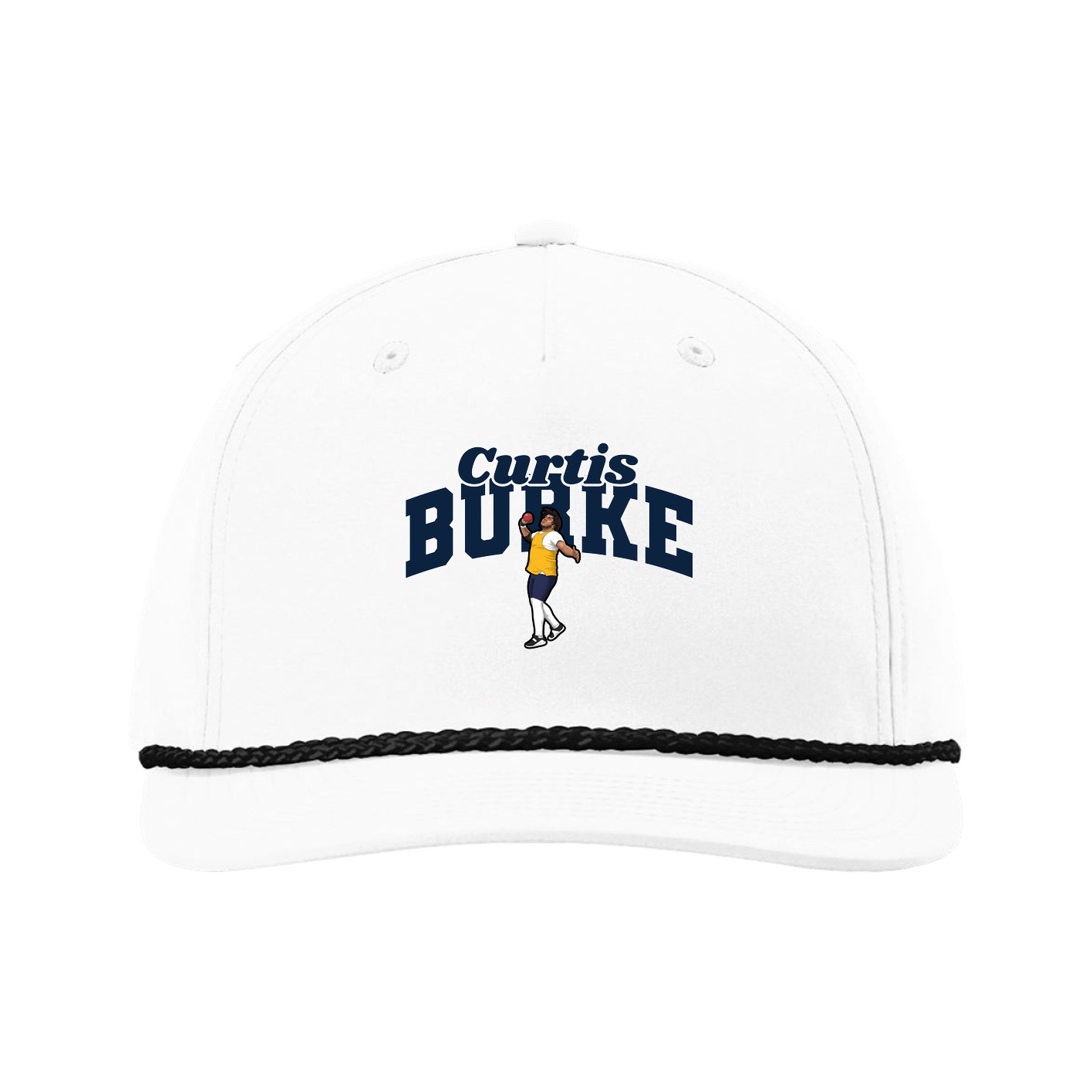 Five-Panel Classic Rope Cap — Signature Arch in White