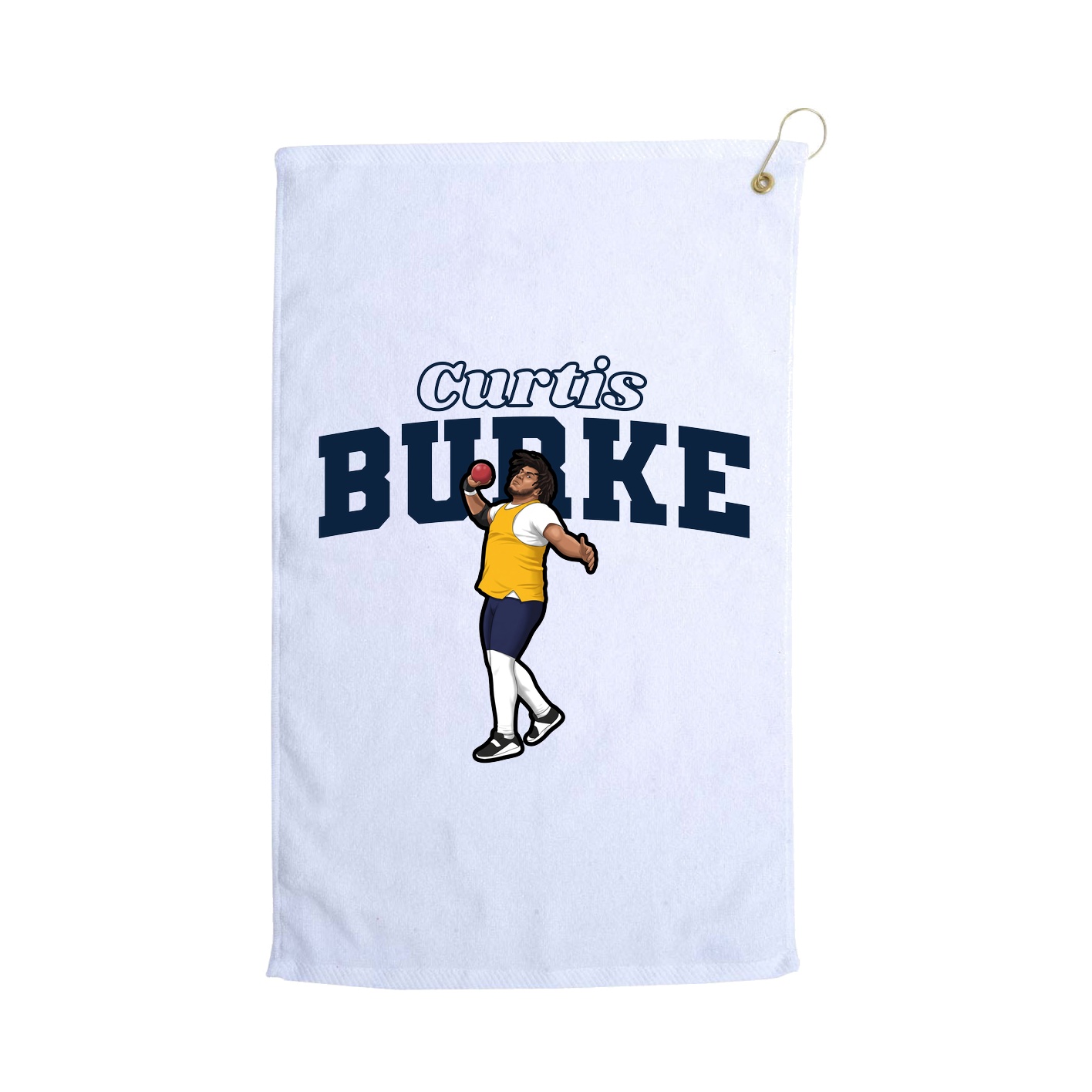 Golf Towel — Name Arch in White