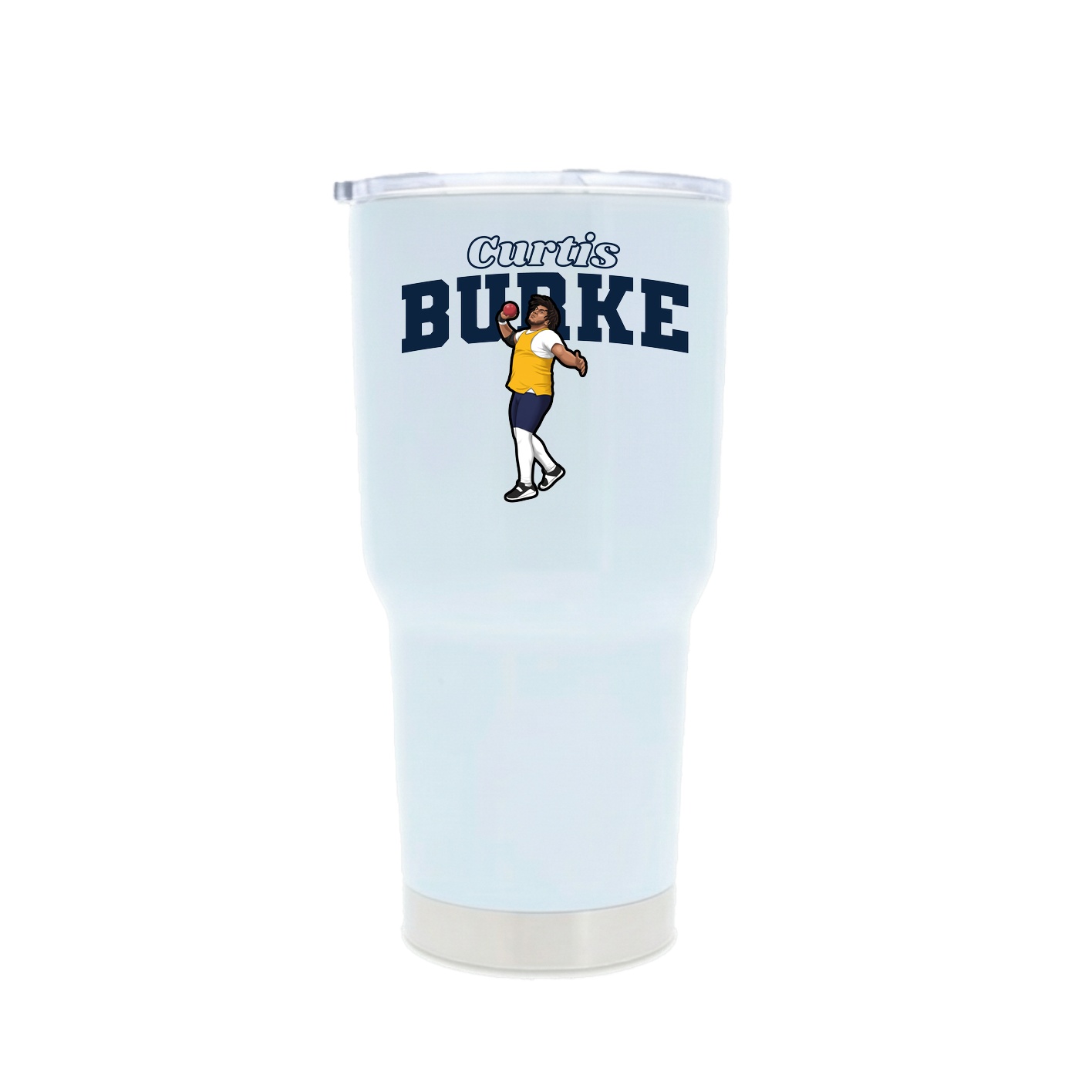 30oz Stainless Steel Tumbler — Name Arch in White