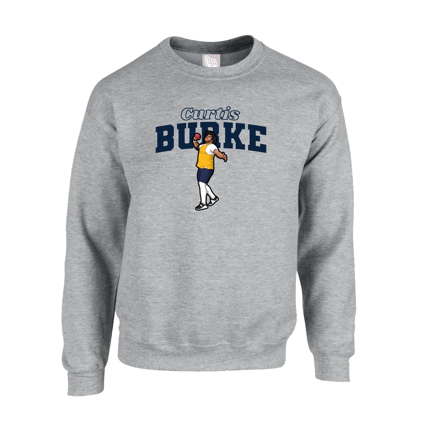 Fleece Crew — Name Arch in Grey