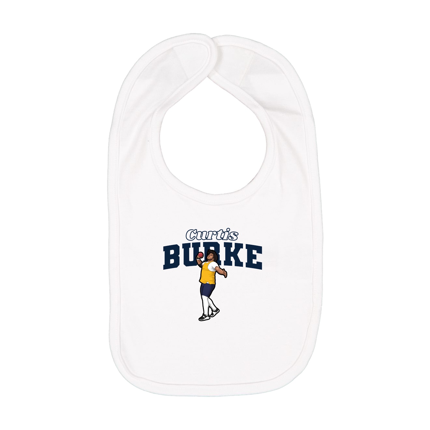 Infant Bib — Name Arch in White