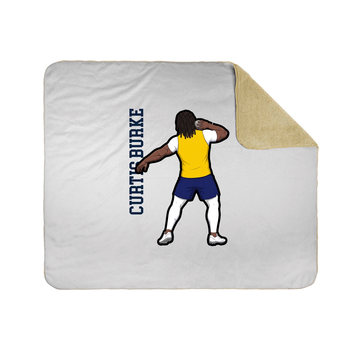 Throw Blanket — Name Vertical in White