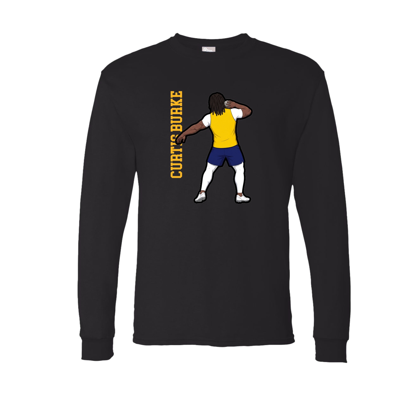 Long Sleeve Tee — Name Vertical in Black