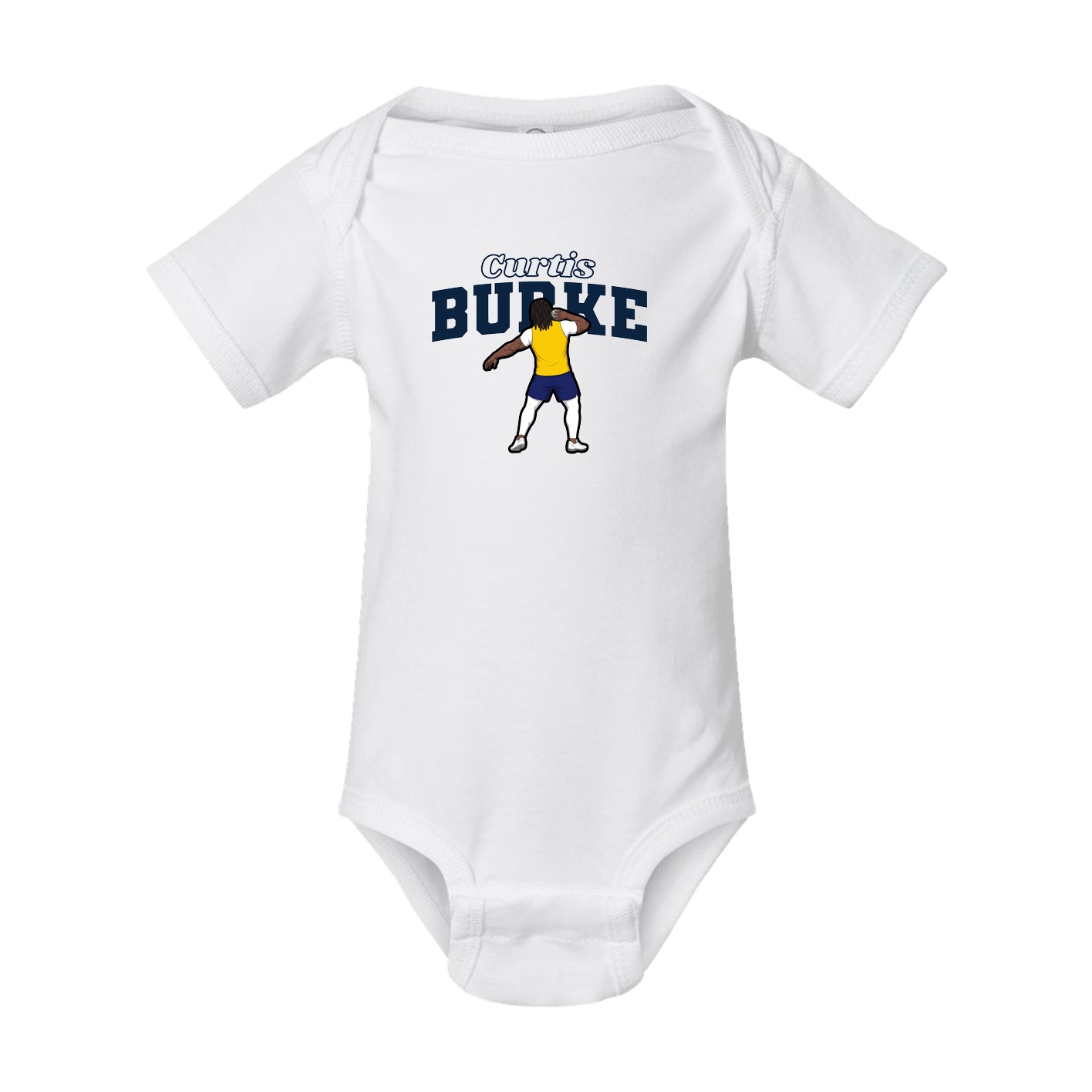 Baby Onesie — Name Arch in White