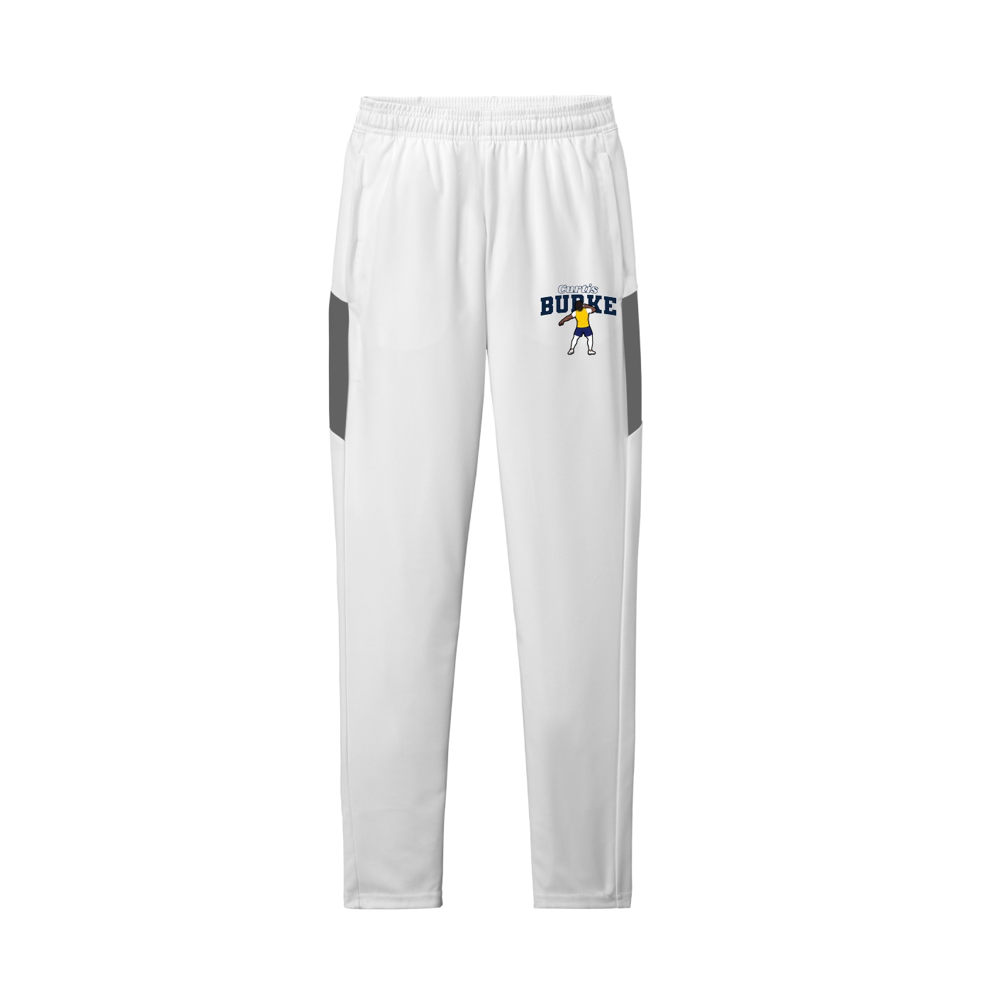 Team Travel Pant — Name Arch in White/Grey
