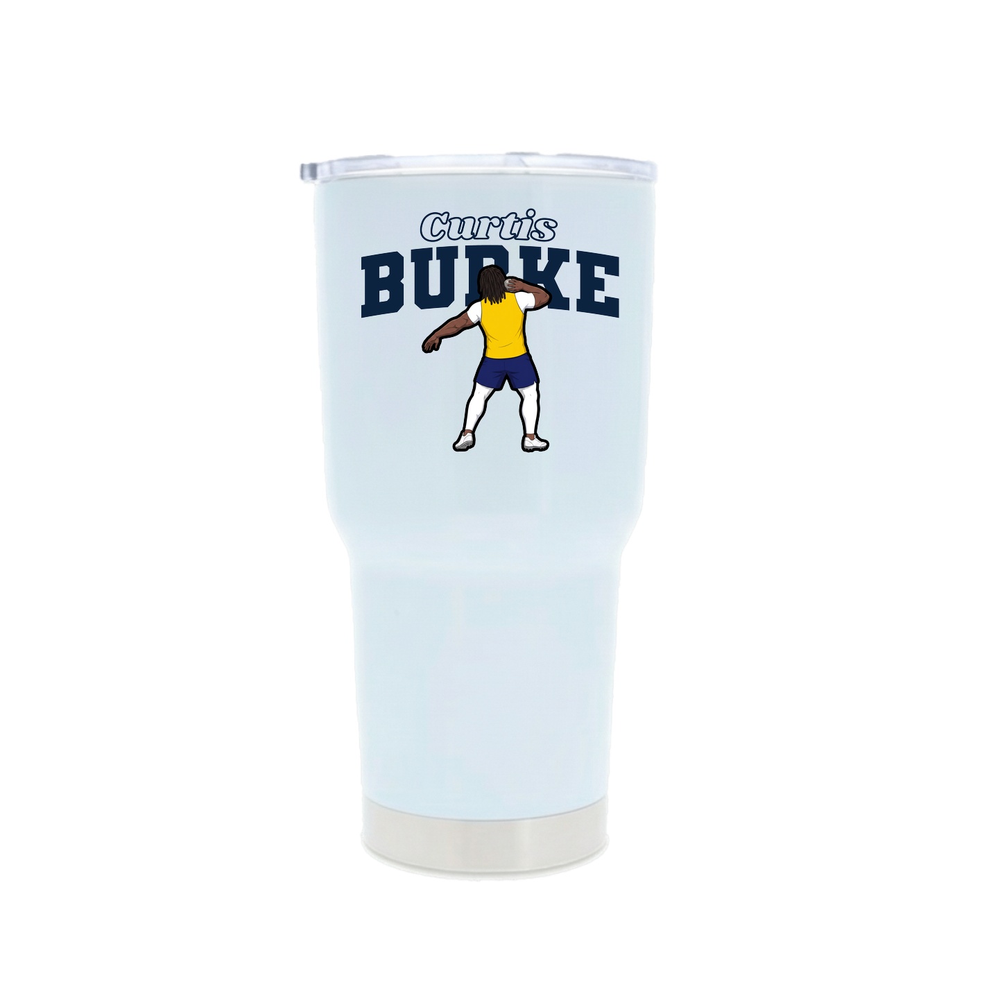 30oz Stainless Steel Tumbler — Name Arch in White