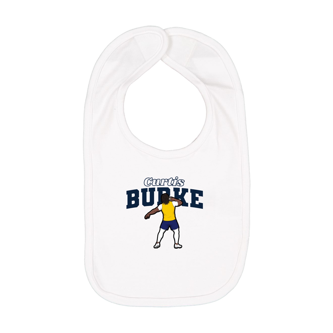 Infant Bib — Name Arch in White