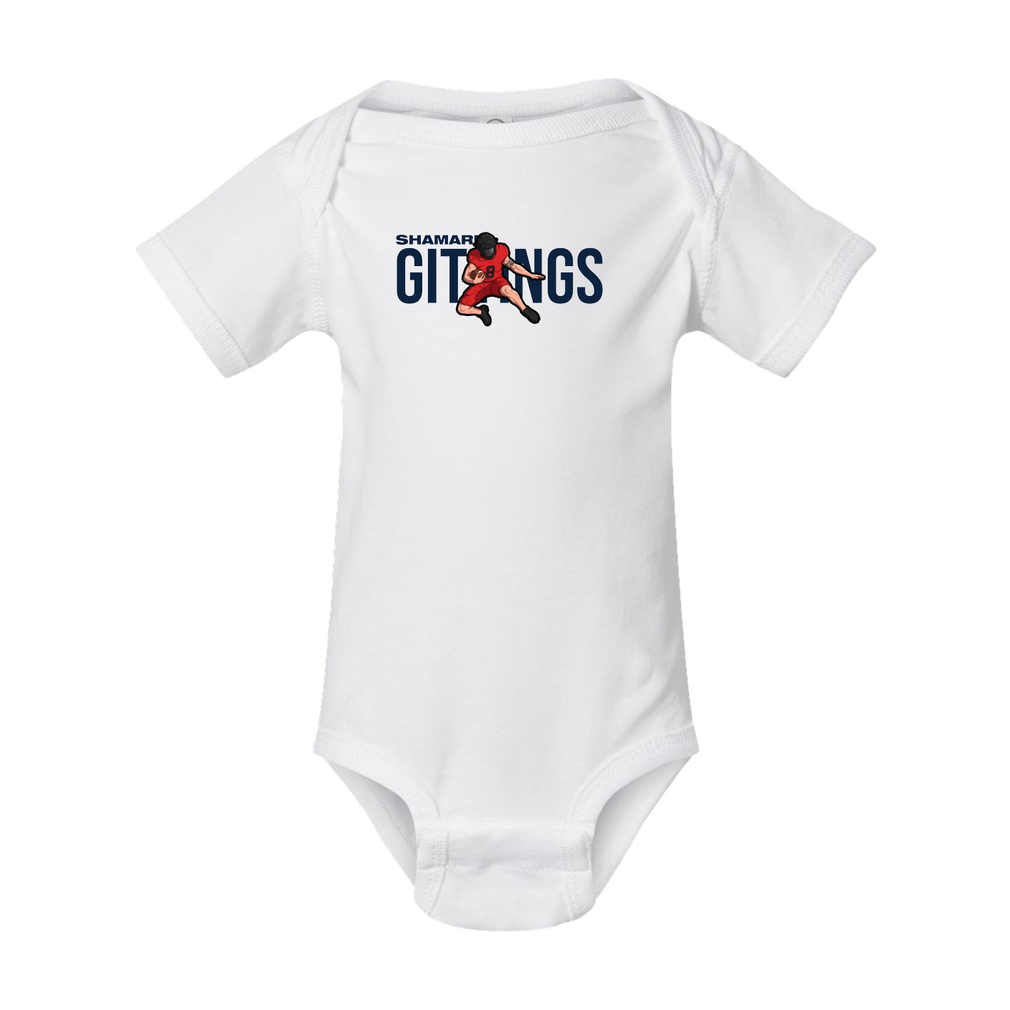 Baby Onesie — Player Name in White
